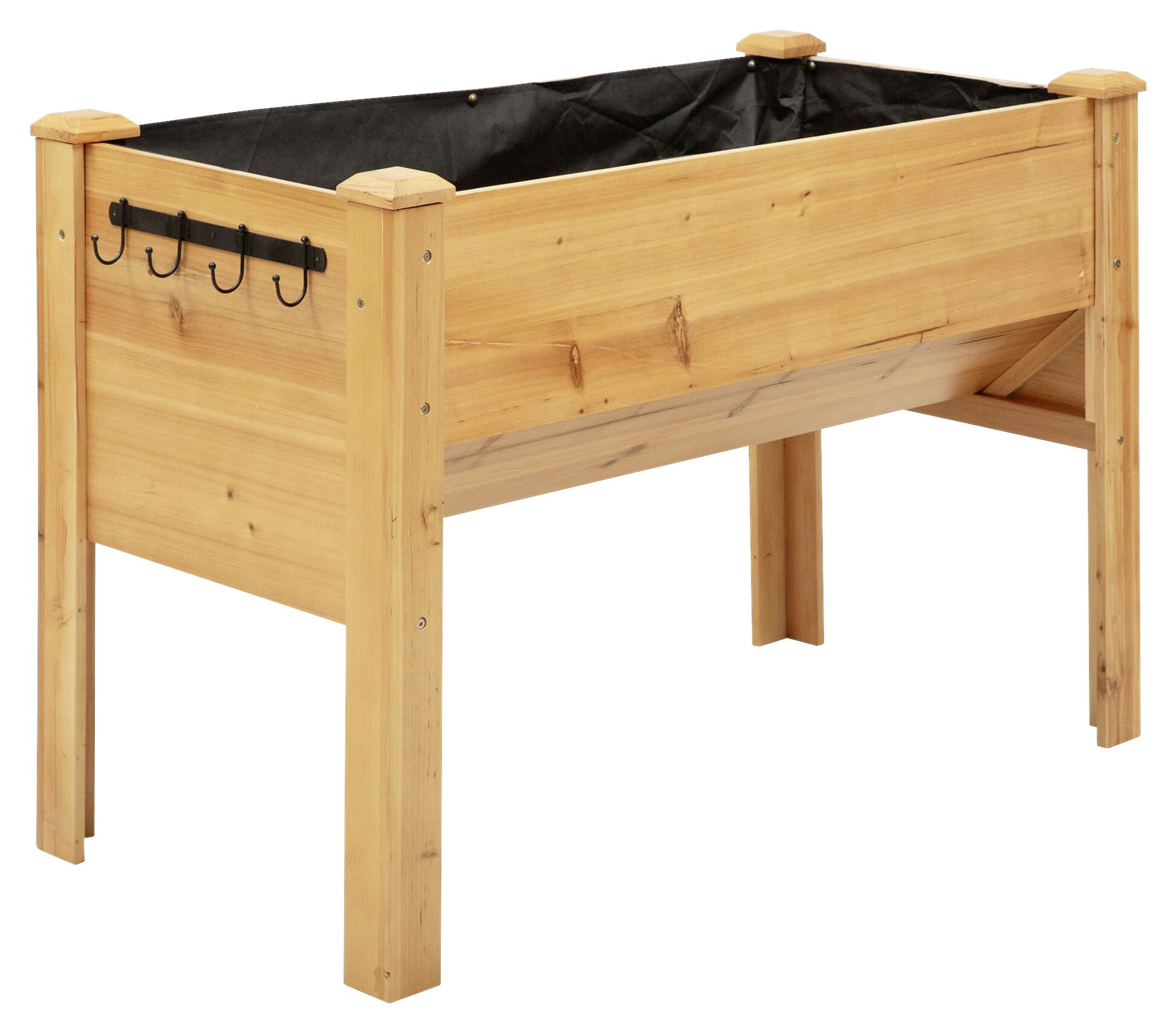 Outsunny Hochbeet mit 4 Hake natur Metall B/H/L: ca. 60x81x120 cm