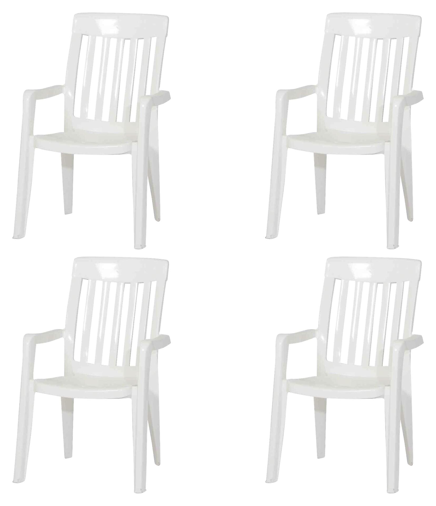 Sieger Stapelsessel Palma Sieger 4er-Set Palma weiß Kunststoff B/H/L: ca. 59x92x65 cm