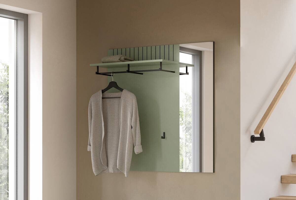 Garderobenpaneel STATION grün B/H/T: ca. 106x106x27 cm