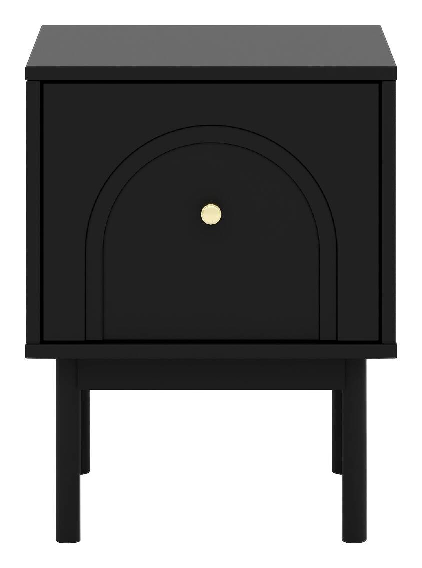 Nachtkonsole MAZOMA schwarz gold Optik B/H/T: ca. 41,5x53,5x39 cm