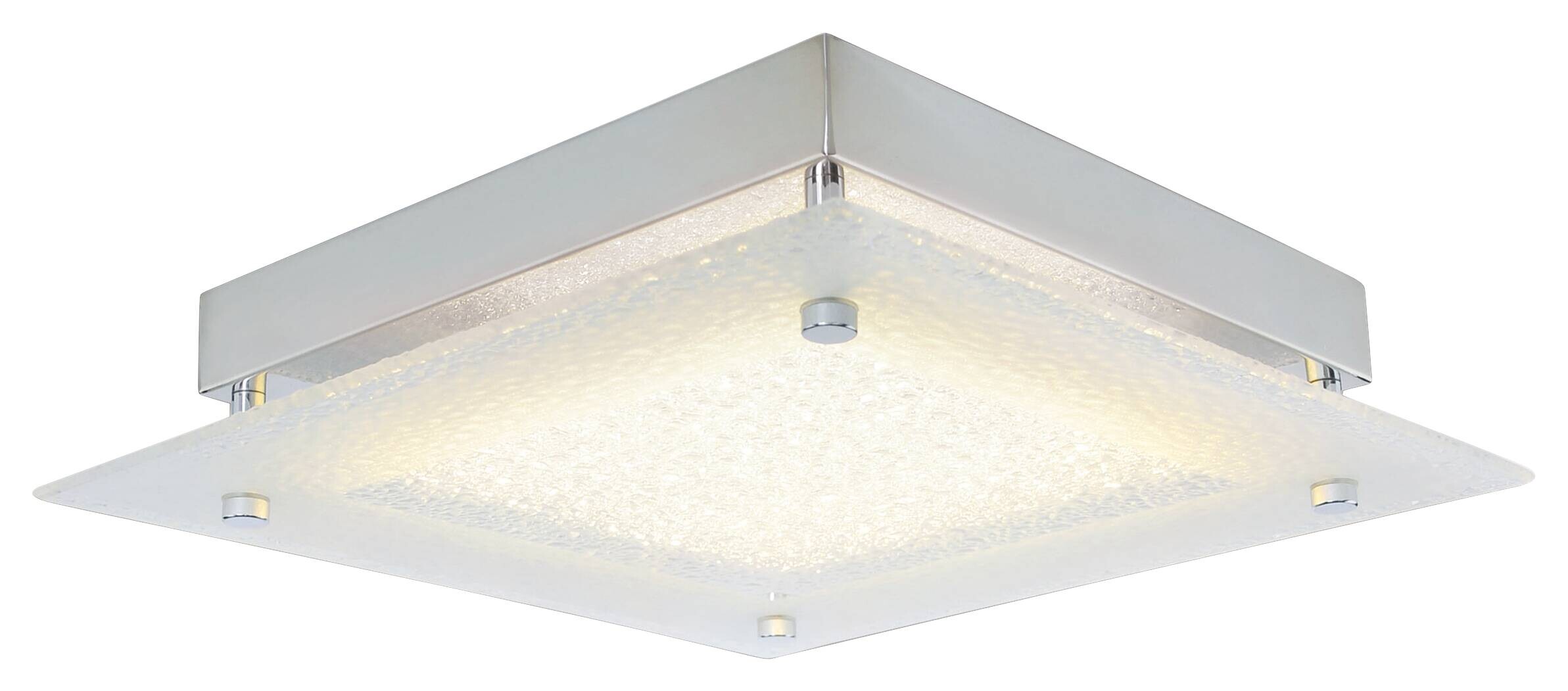 Näve Leuchten Deckenleuchte 1200731 silber Metall Glas B/H/T: ca. 25x5,3x25 cm null 1 Brennstellen