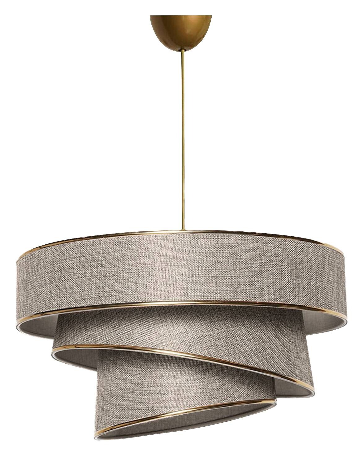 Opviq Pendelleuchte Couper beige gold B/H/T/L/D: ca. 40x70x40x40x40 cm E27 1 Brennstellen