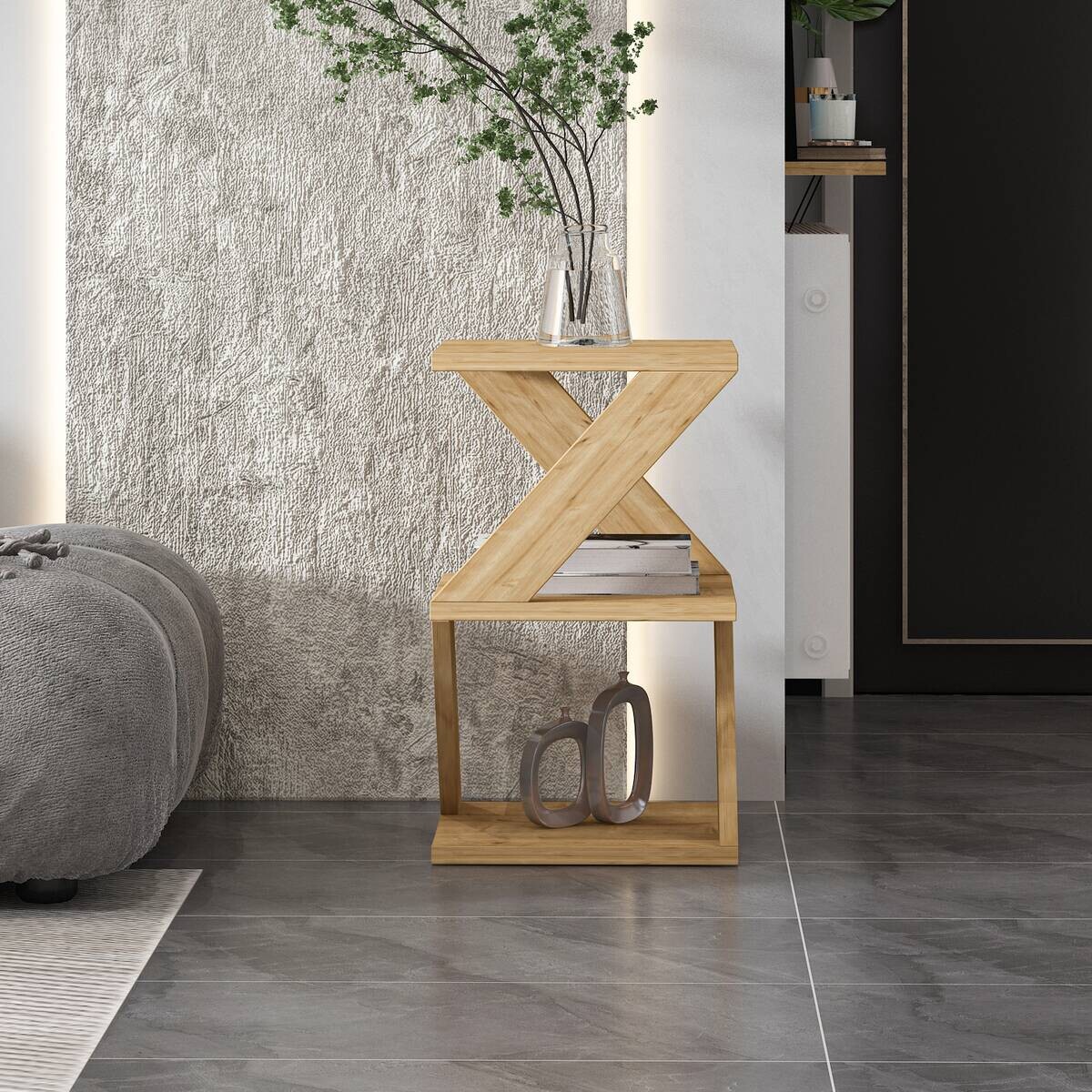 Beistelltisch Tulpe beige Spanplatte B/H/T: ca. 29,6x54,2x29,6 cm