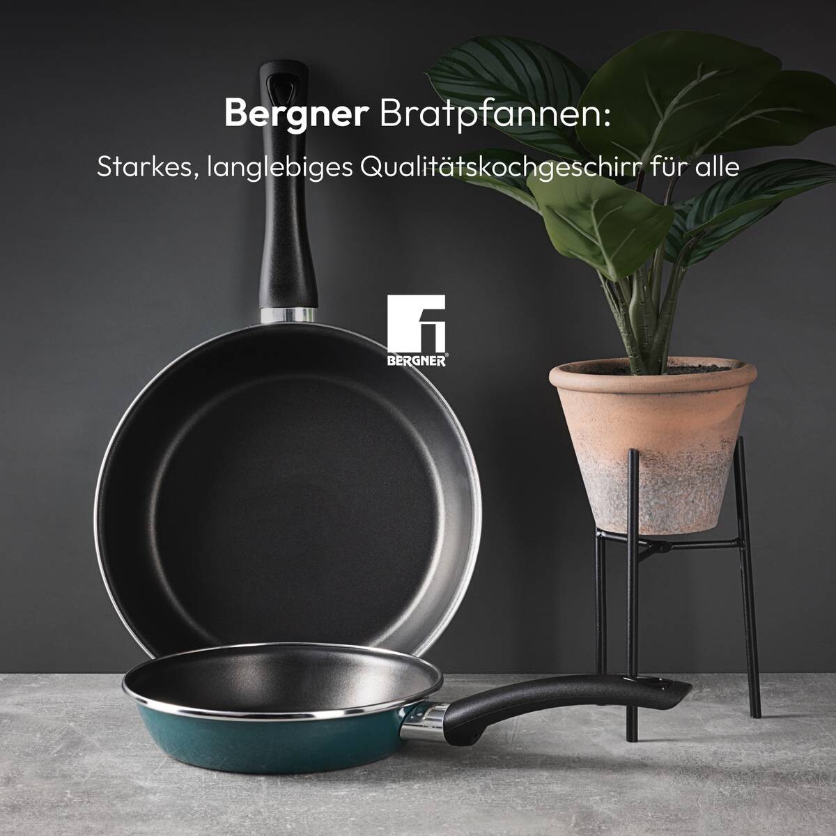 BERGNER Pfannenset Classique grün Aluminium 6 tlg.