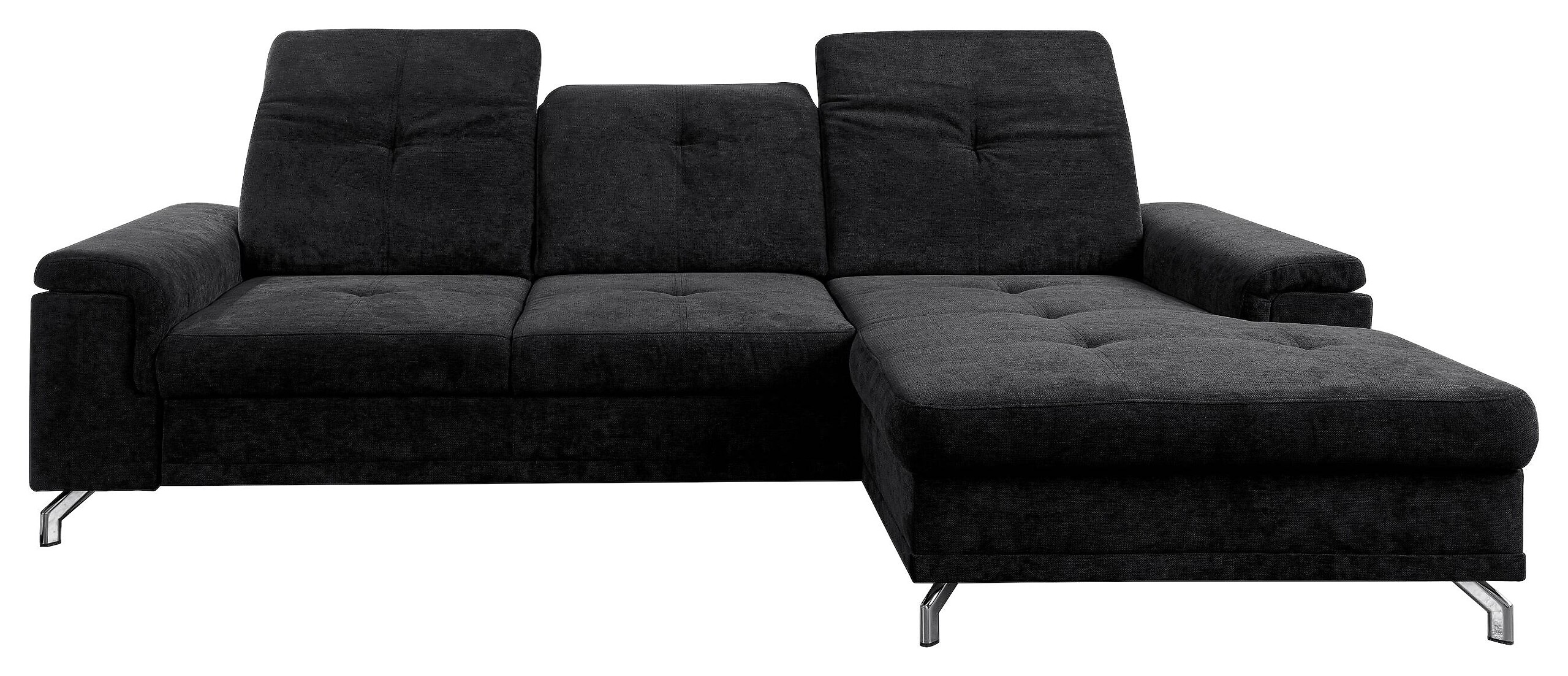Ecksofa mit Bettfunktion und Bettkasten schwarz Microfaser B/H/T: ca. 270x104x170 cm