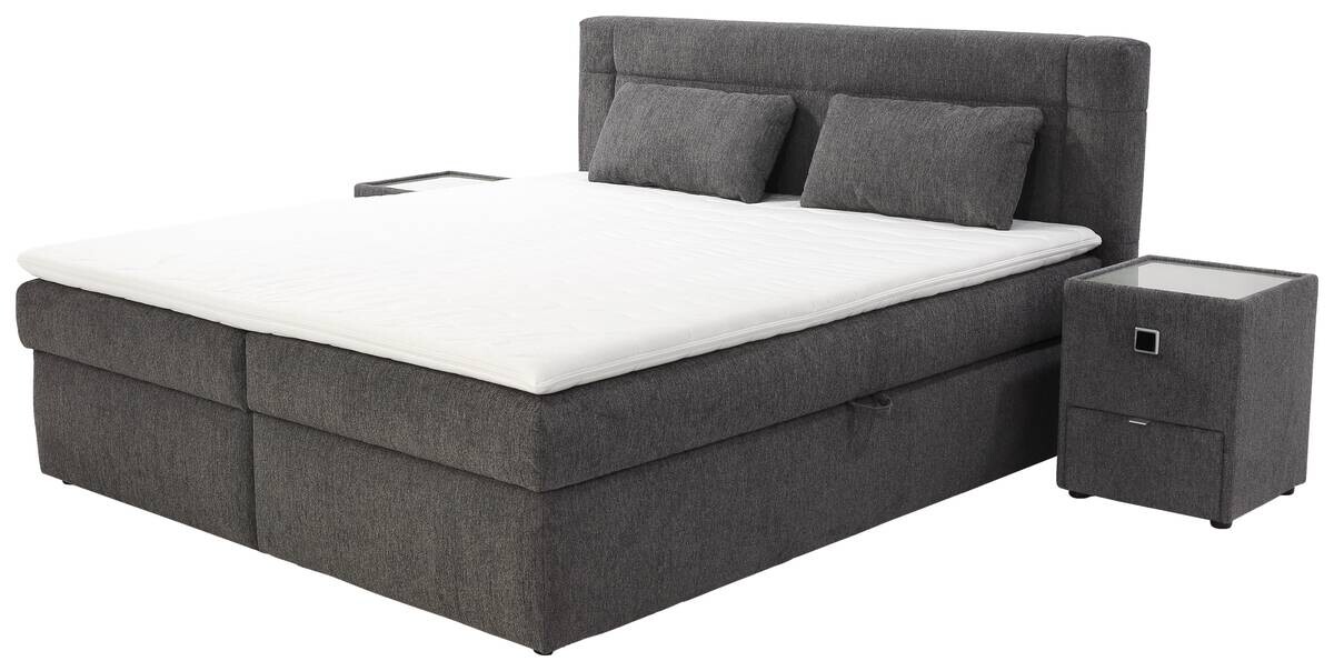 Boxbett dunkelgrau B/H/T: ca. 190x106x216 cm