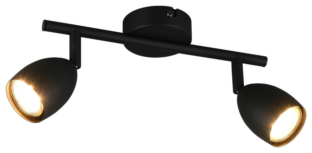 Reality Spot 2 flammig Uliana schwarz B/L: ca. 16,5x27,5 cm GU10 2 Brennstellen