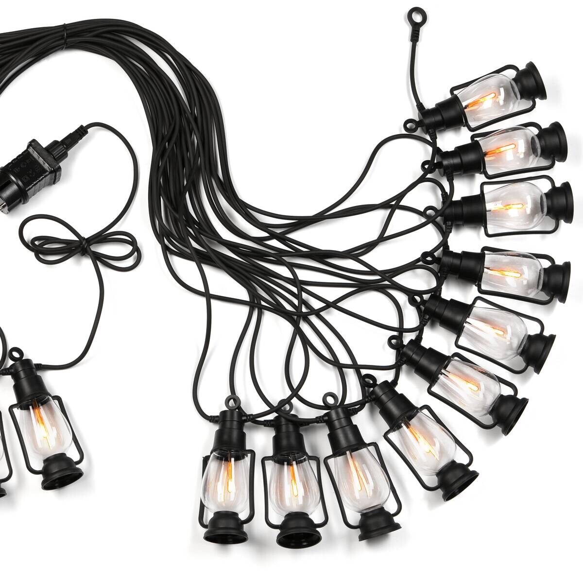 Outdoor-Lichterkette schwarz B/L: ca. 2x2000 cm