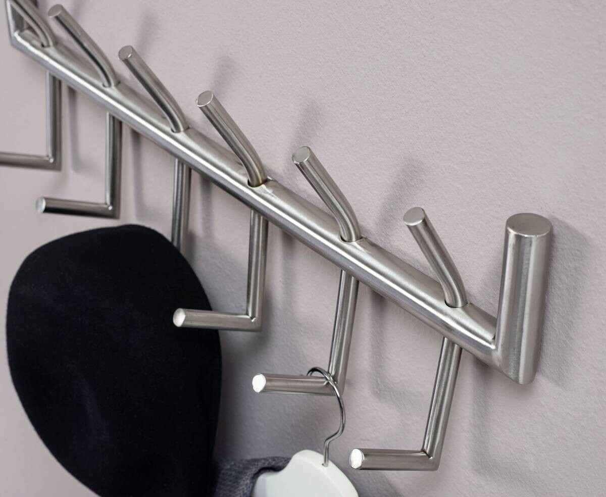 Garderobe Stahl poliert B/H/T: ca. 60x19x10 cm