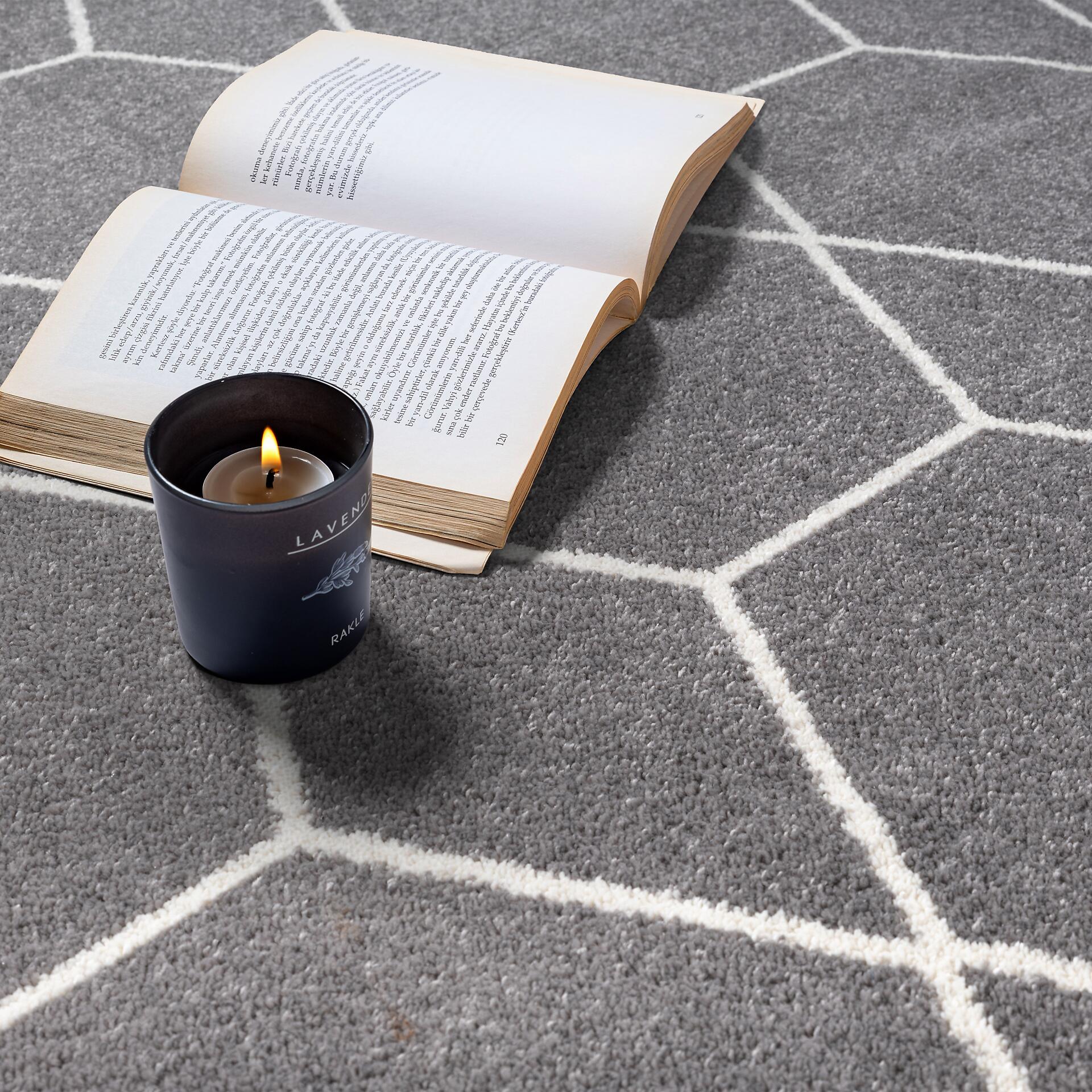 Sanat Teppich Trellis grau B/L: ca. 60x110 cm