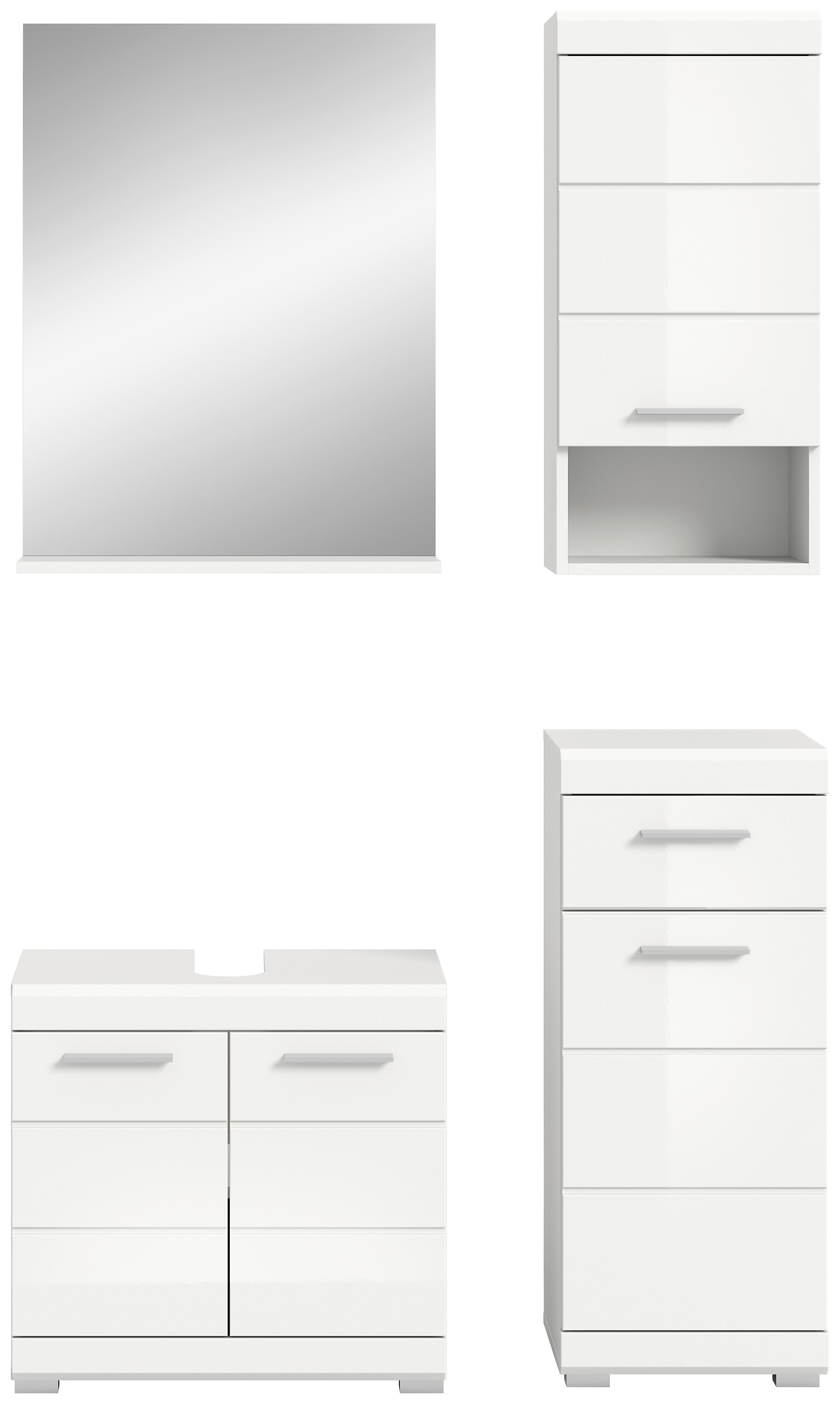 Badezimmer-Set Scout weiß weiß Hochglanz B/H/T: ca. 112x191x34 cm