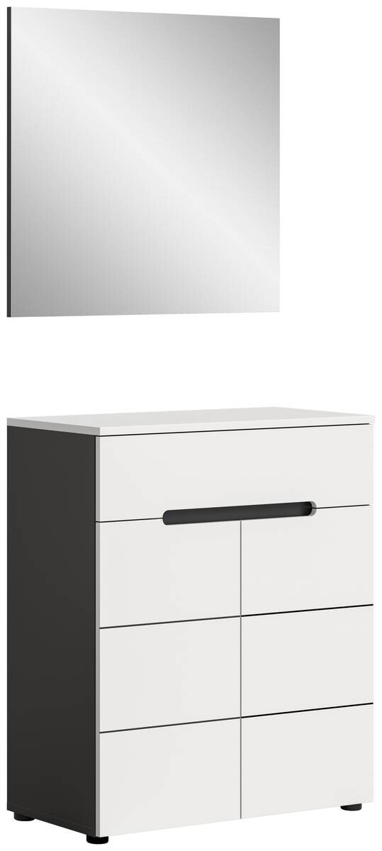 Garderobe Canu basaltgrau Nachbildung weiß B/H/T: ca. 80x190x37 cm