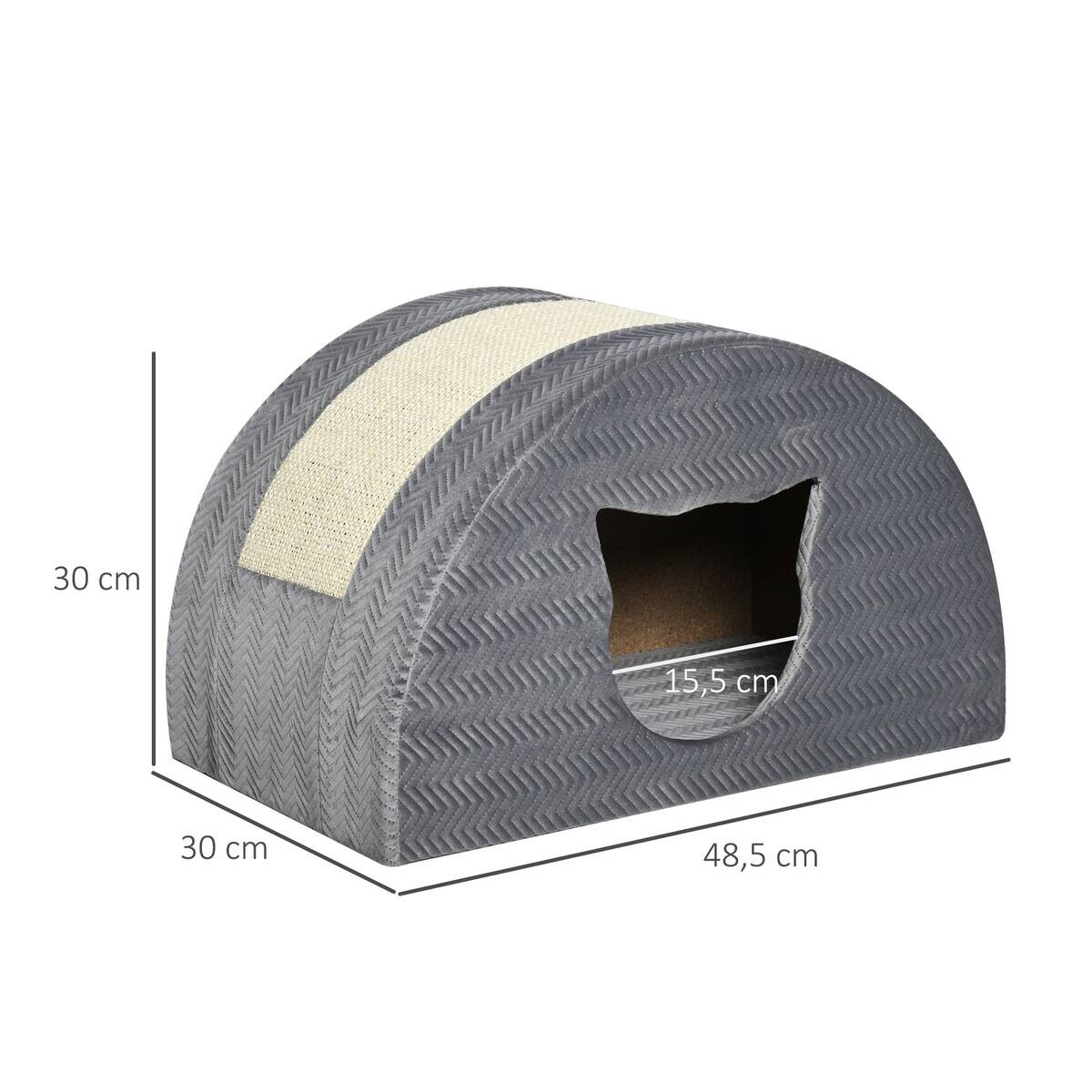 PawHut Katzen-Zubehör grau Edelstahl B/H/L: ca. 30x48,5x30 cm