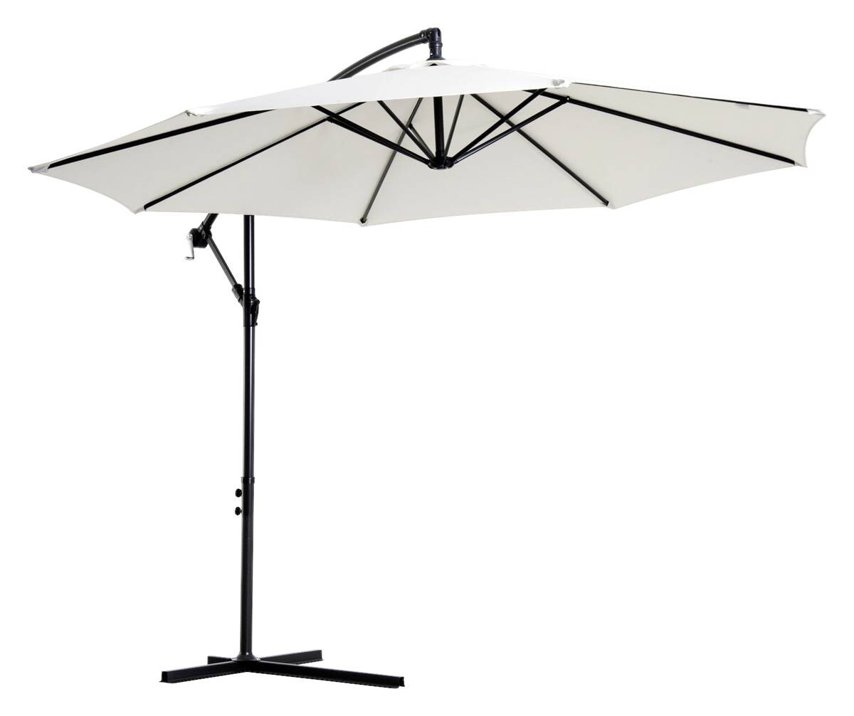 Outsunny Ampelschirm weiß Stahl H/D: ca. 250x300 cm
