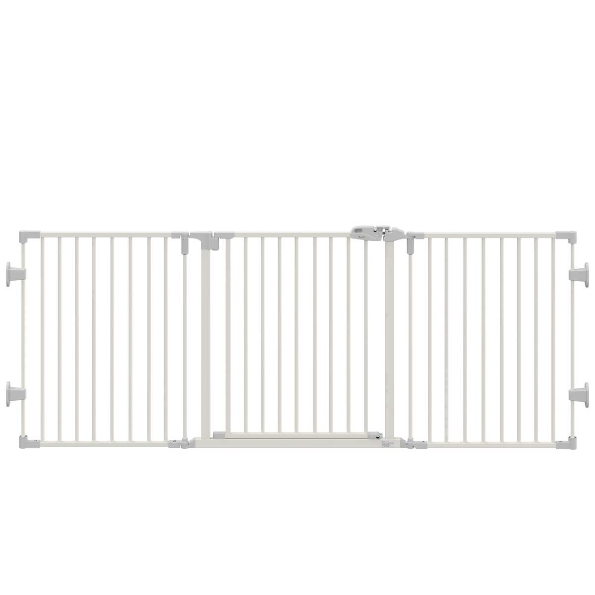 PawHut Hunde-Schutzgitter weiß Edelstahl B/H/L: ca. 2x202,5x76 cm