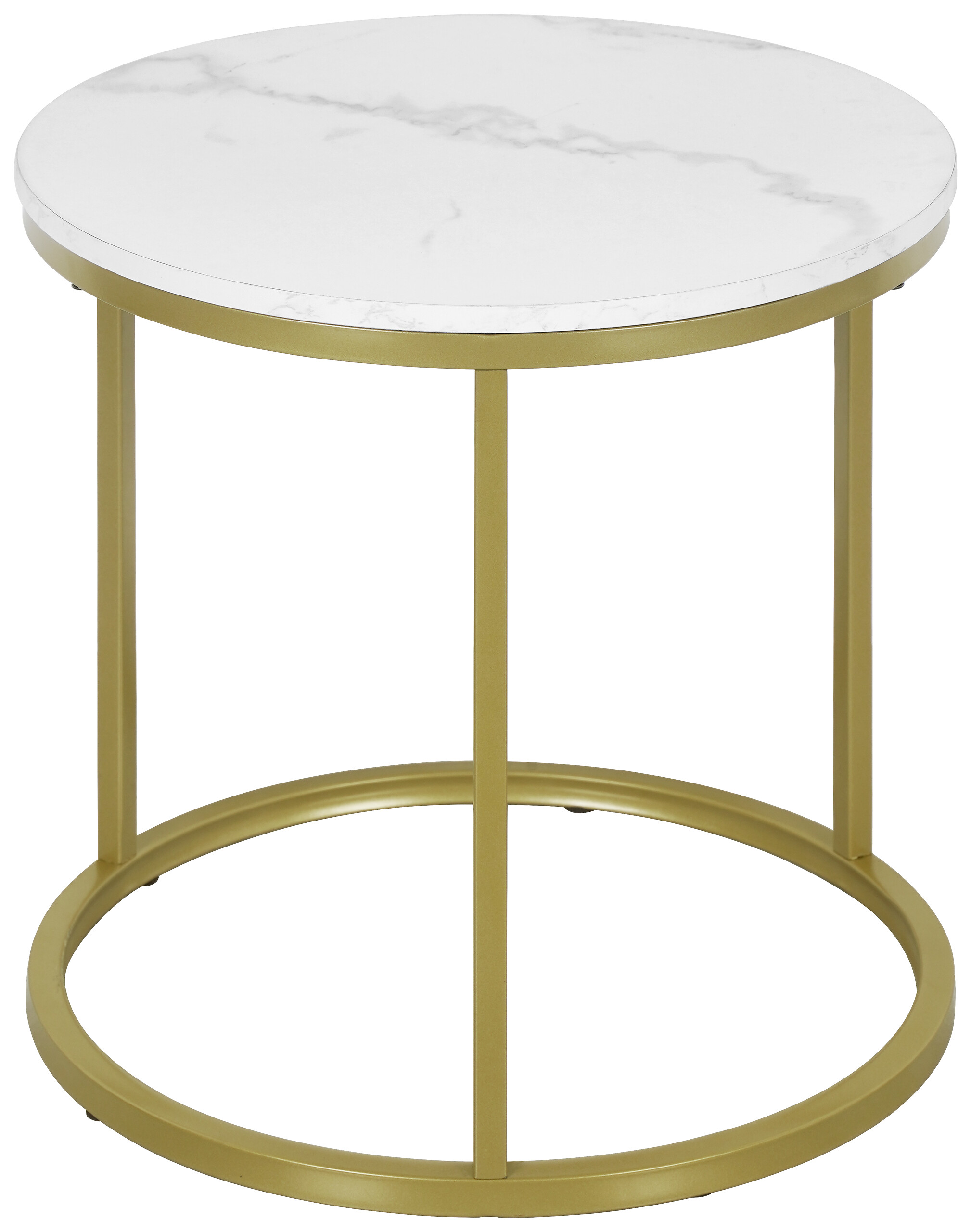 Beistelltisch Lisa Marmoroptik weiß gold D: ca. 39,5 cm