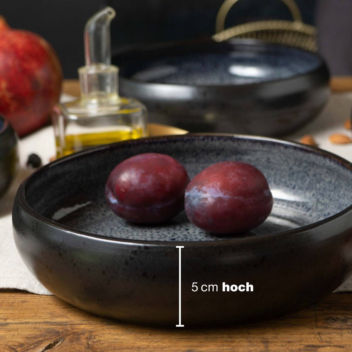 Moritz & Moritz Essteller tief grauschwarz Steinzeug H/D: ca. 5x19 cm