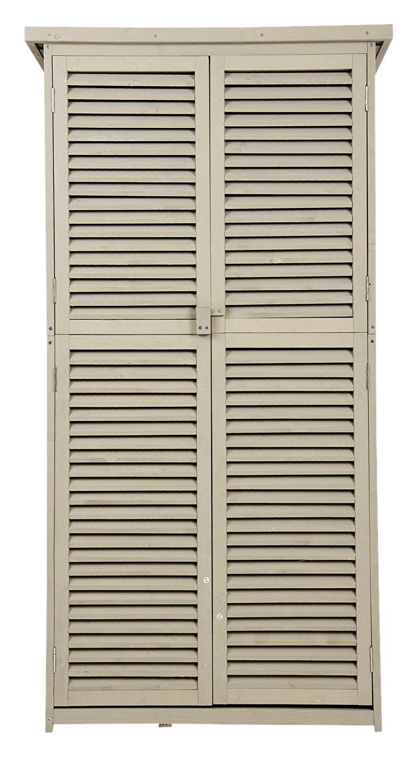 Outsunny Gartenschrank grau Kiefer B/H/L: ca. 46,5x160x87 cm