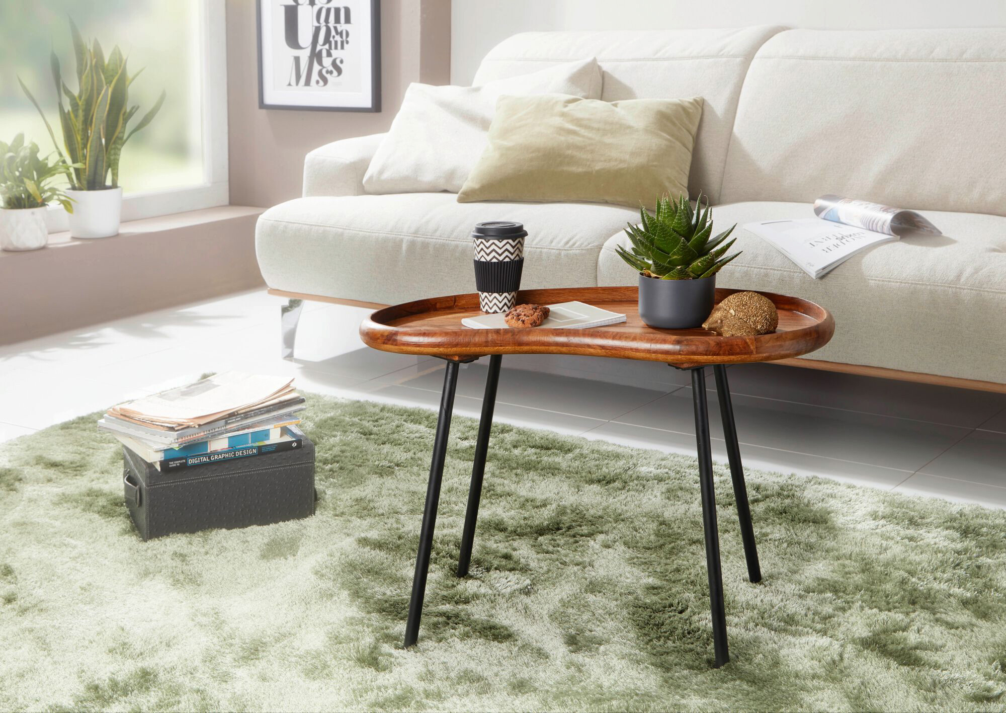 Wohnling Couchtisch braun B/H/T: ca. 71x51x40 cm