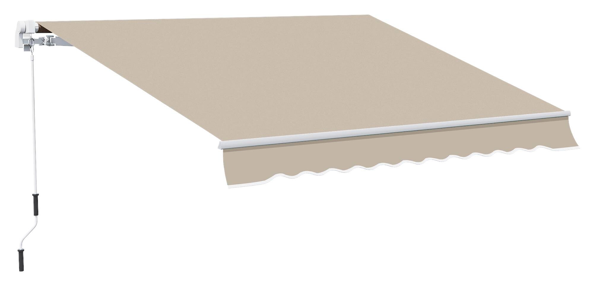 Outsunny Fenstermarkise mit Handkurbel weiß B/T/L: ca. 395x350x245 cm