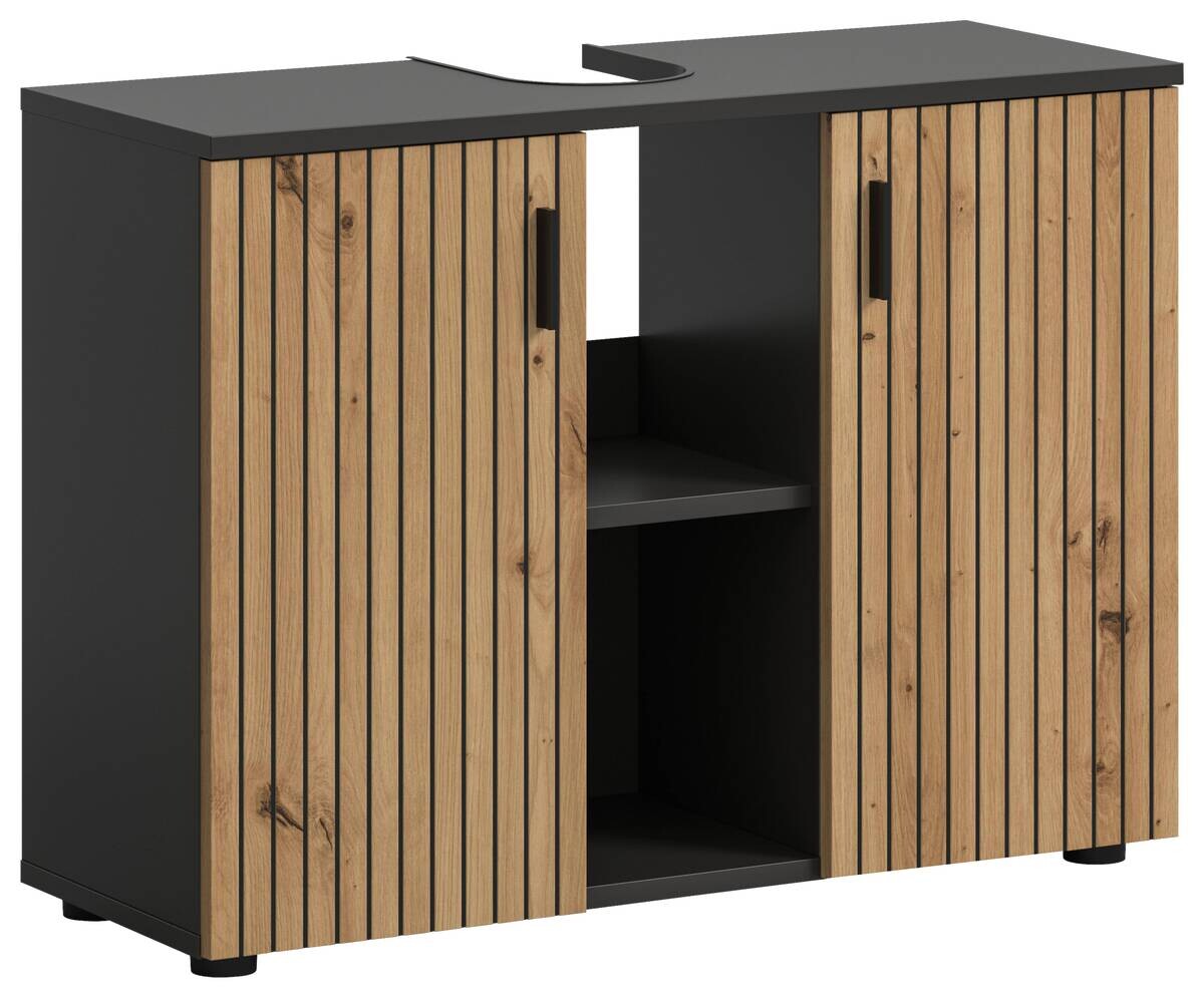 Waschbeckenunterschrank Mone Basalt Nachbildung Artisan Oak Nachbildung B/H/T: ca. 80x59x30 cm