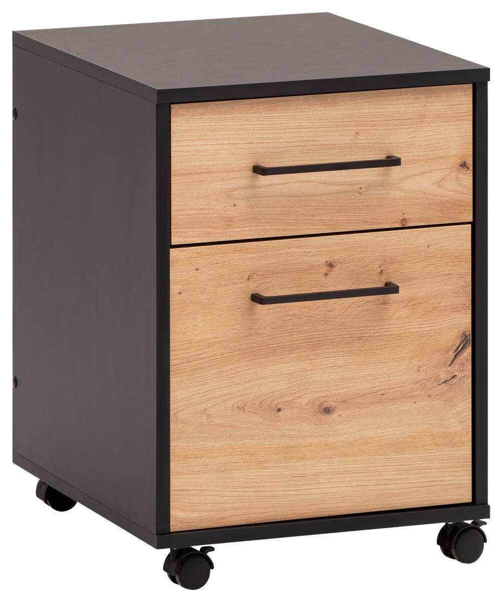 Rollcontainer Aino Eiche Artisan Nachbildung schwarz B/H/T: ca. 40x57x50 cm Rollcontainer Aino Eiche Artisan Nachbildung schwarz B/H/T: ca. 40x57x50 cm