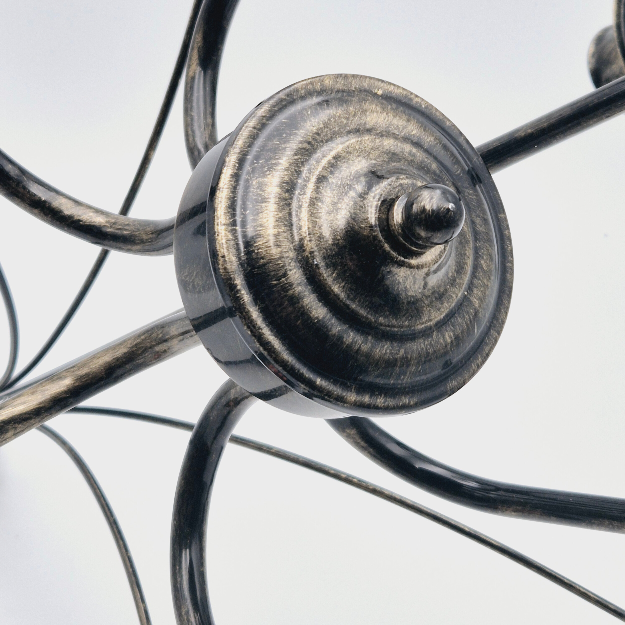 Lamkur Kronleuchter Donato schwarz Stahl B/H/L: ca. 57x72x57 cm E14 6 Brennstellen