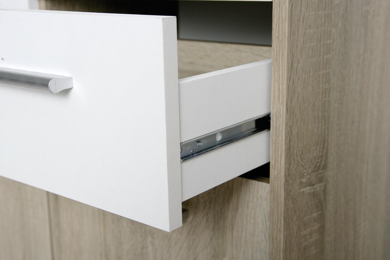 Kommode Eboli Eiche Sonoma Nachbildung weiß B/H/T: ca. 77x77x30 cm