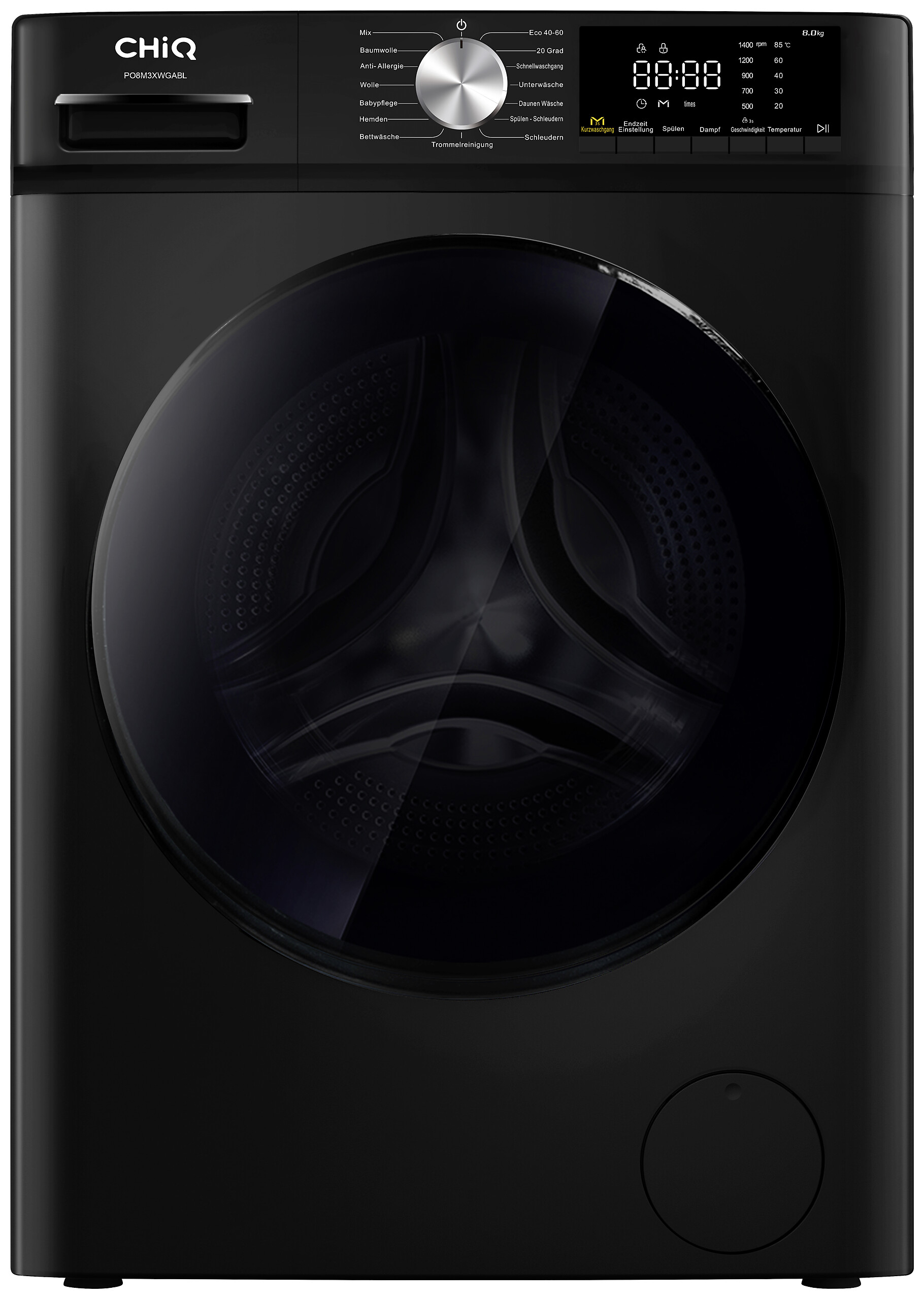 CHiQ Waschmaschine PO8M3XWGABL schwarz B/H/T: ca. 60x84,7x52 cm ca. 8 kg