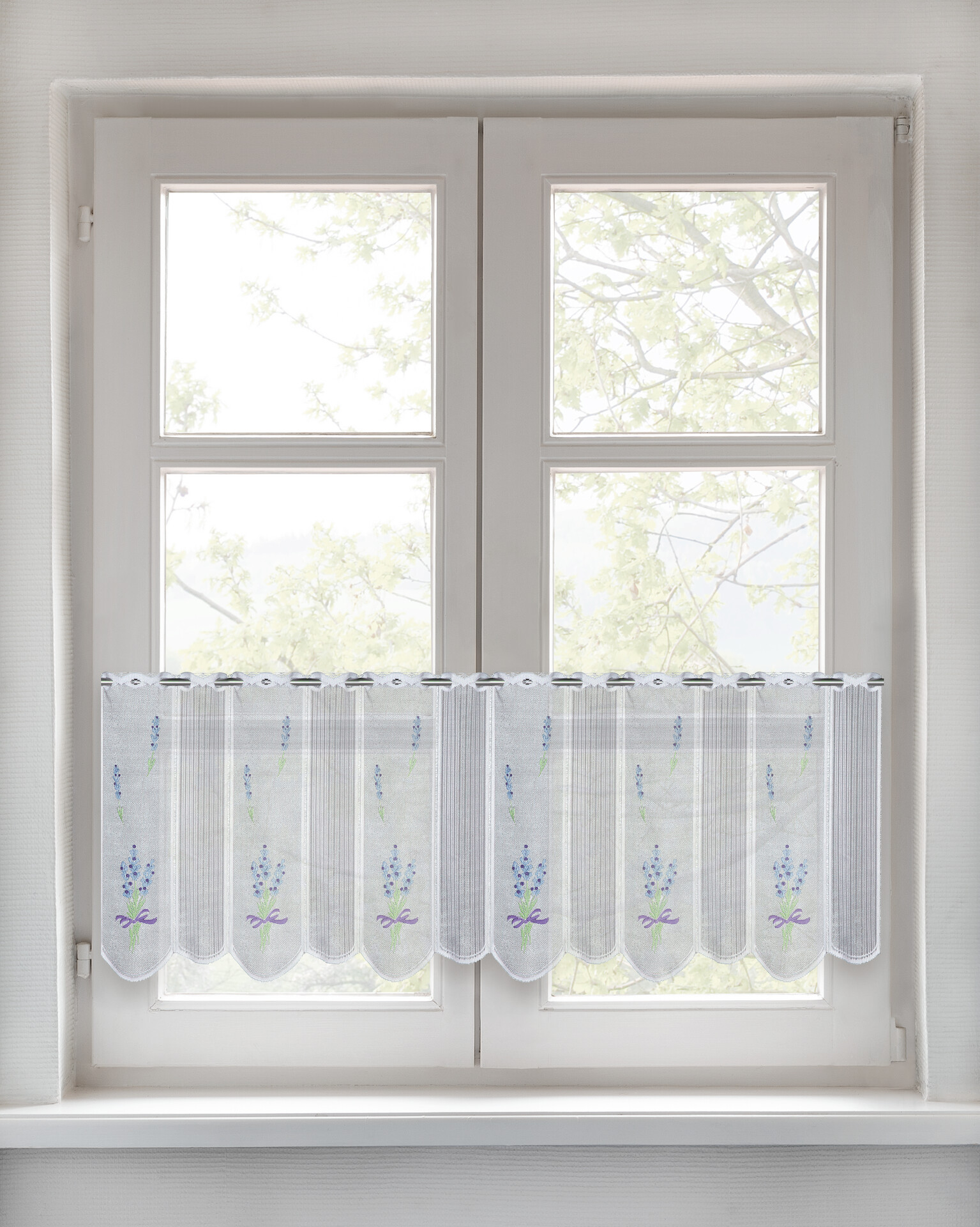 POCOline Scheibengardine Lavendel lila B/L: ca. 150x50 cm