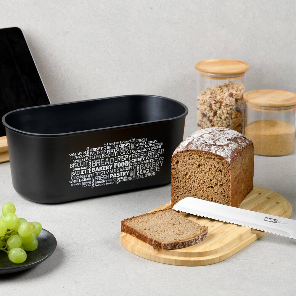 Kesper Brotbox schwarz Kunststoff B/H/L: ca. 20x14,5x34 cm