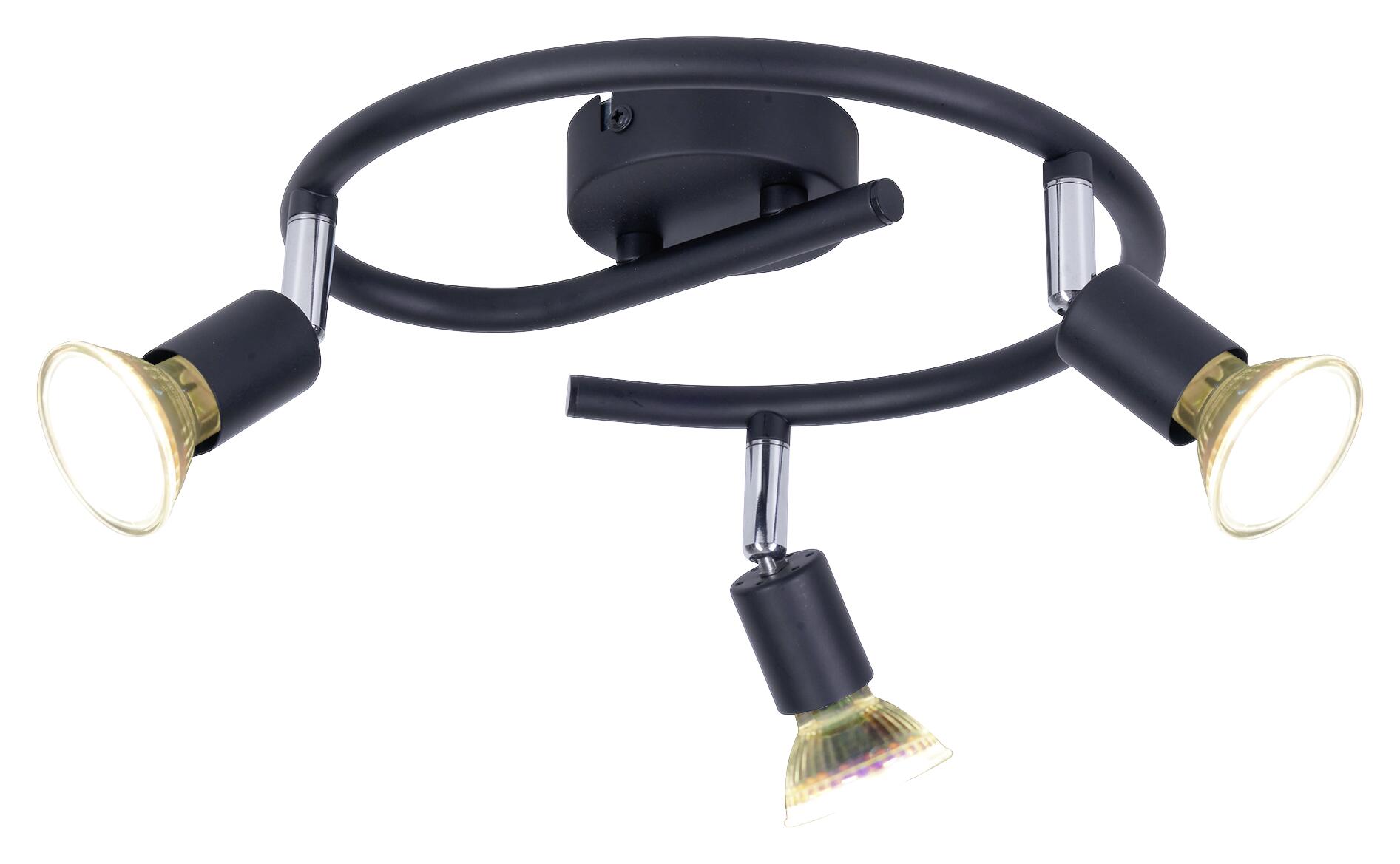 POCOline Spotspirale Boris schwarz B/H/L: ca. 25x10x25 cm 3 Brennstellen