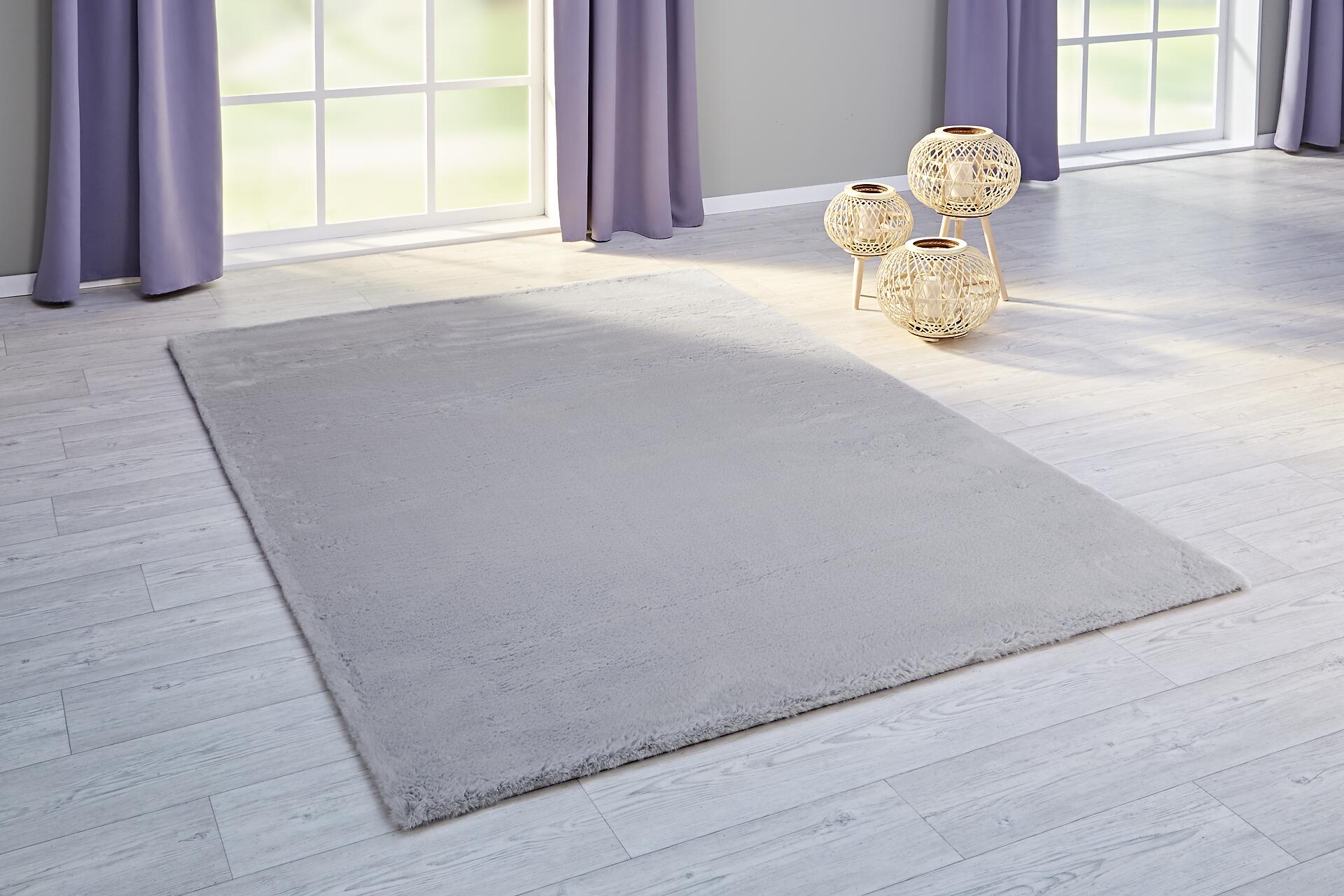 Fellimitat Moyo silber B/L: ca. 200x290 cm