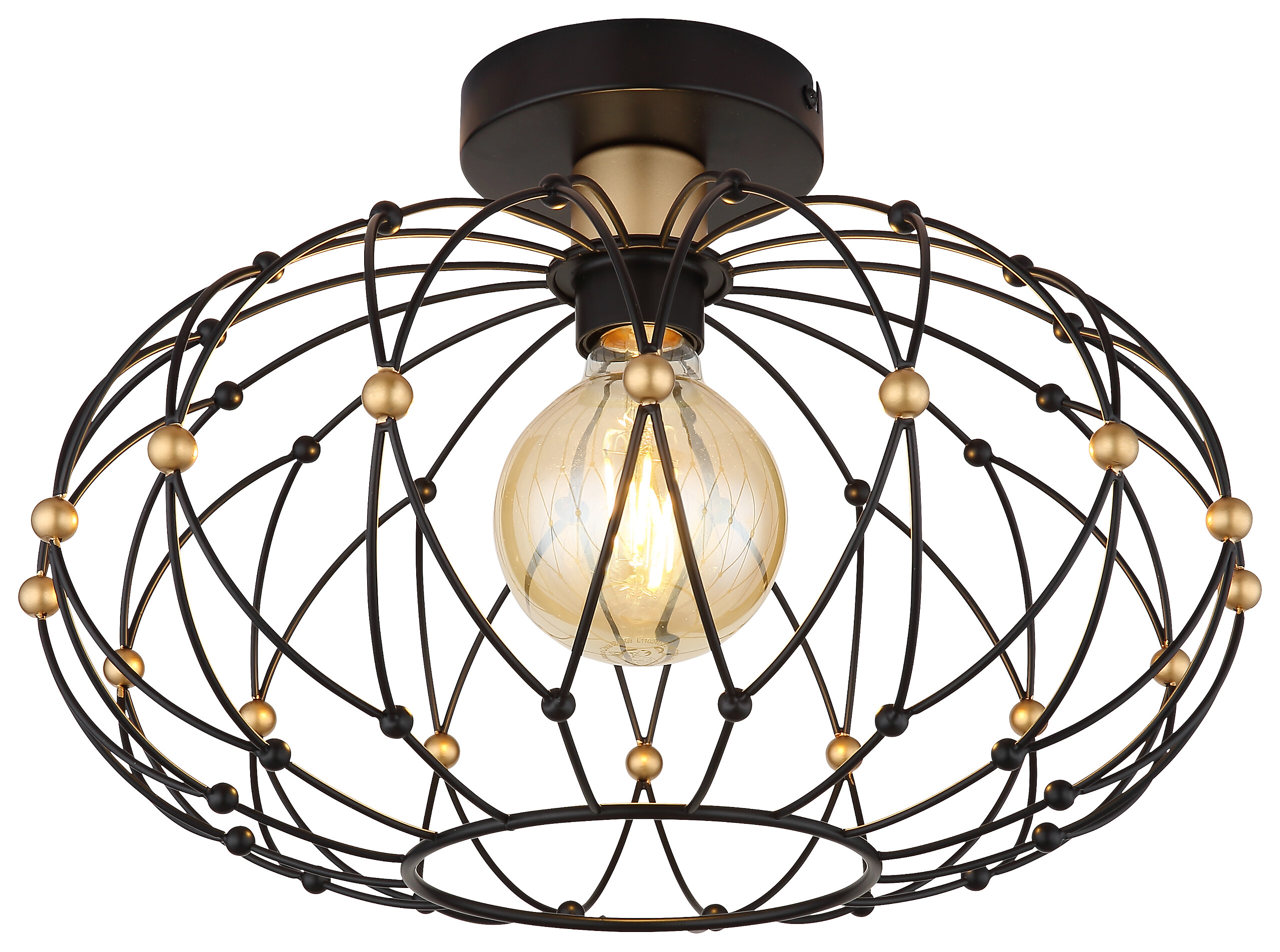 GLOBO Deckenleuchte mattschwarz Metall H/D: ca. 25x40 cm 1 Brennstellen