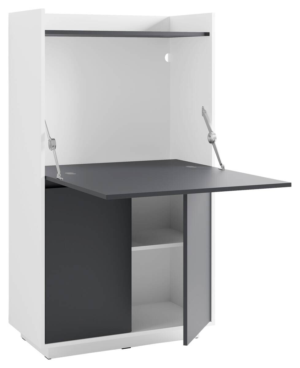 Sekretär HANNES weiß anthrazit B/H/T: ca. 80x141x40 cm