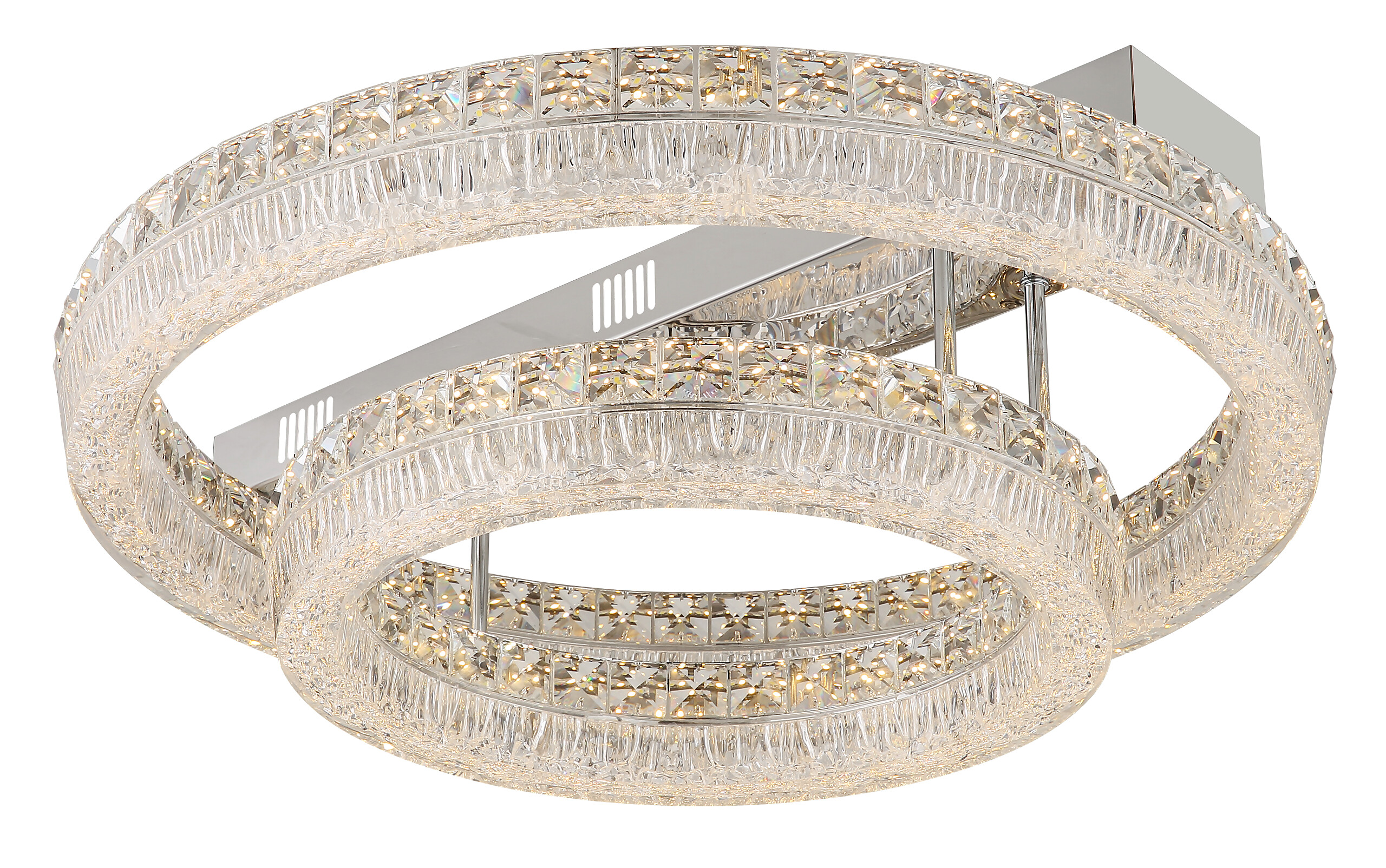 GLOBO Deckenleuchte klar Chrom Metall Glas Acryl H/D: ca. 19,5x60 cm 1 Brennstellen