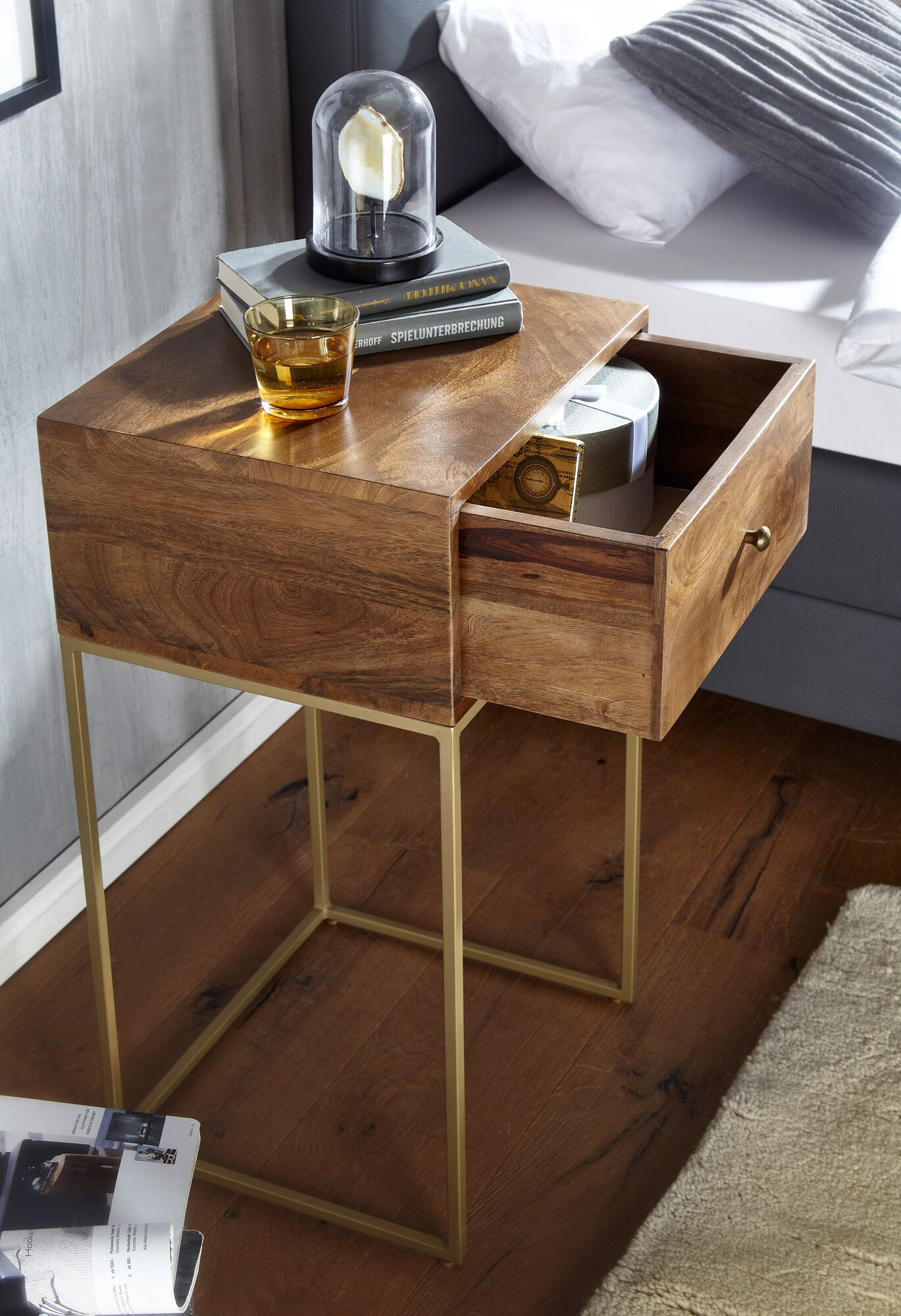 Nachtkonsole braun B/H/T: ca. 35x75x40 cm