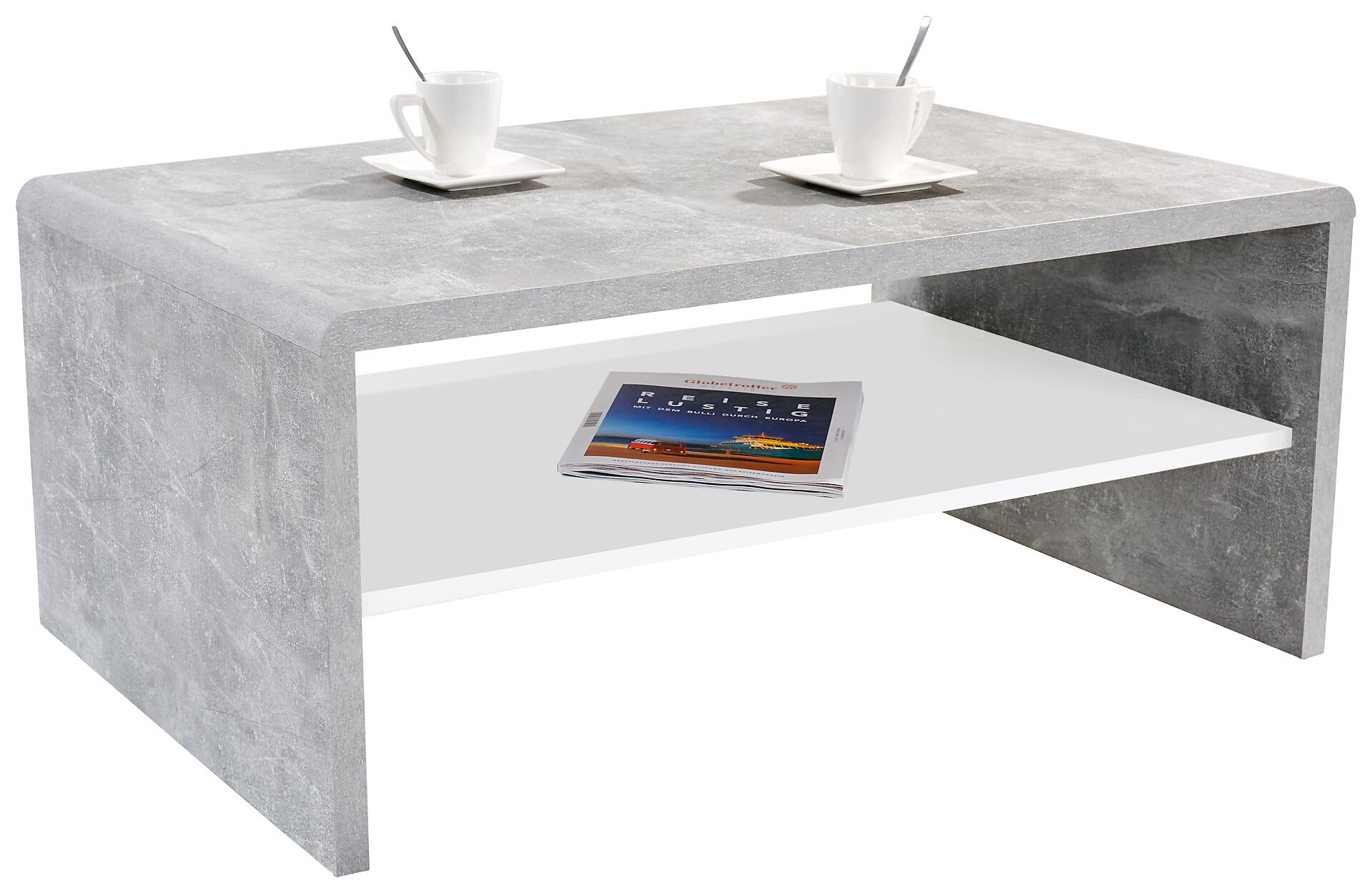 Couchtisch Cala Luna C4T02 Beton Alpinweiß B/H/T: ca. 100x40x59 cm