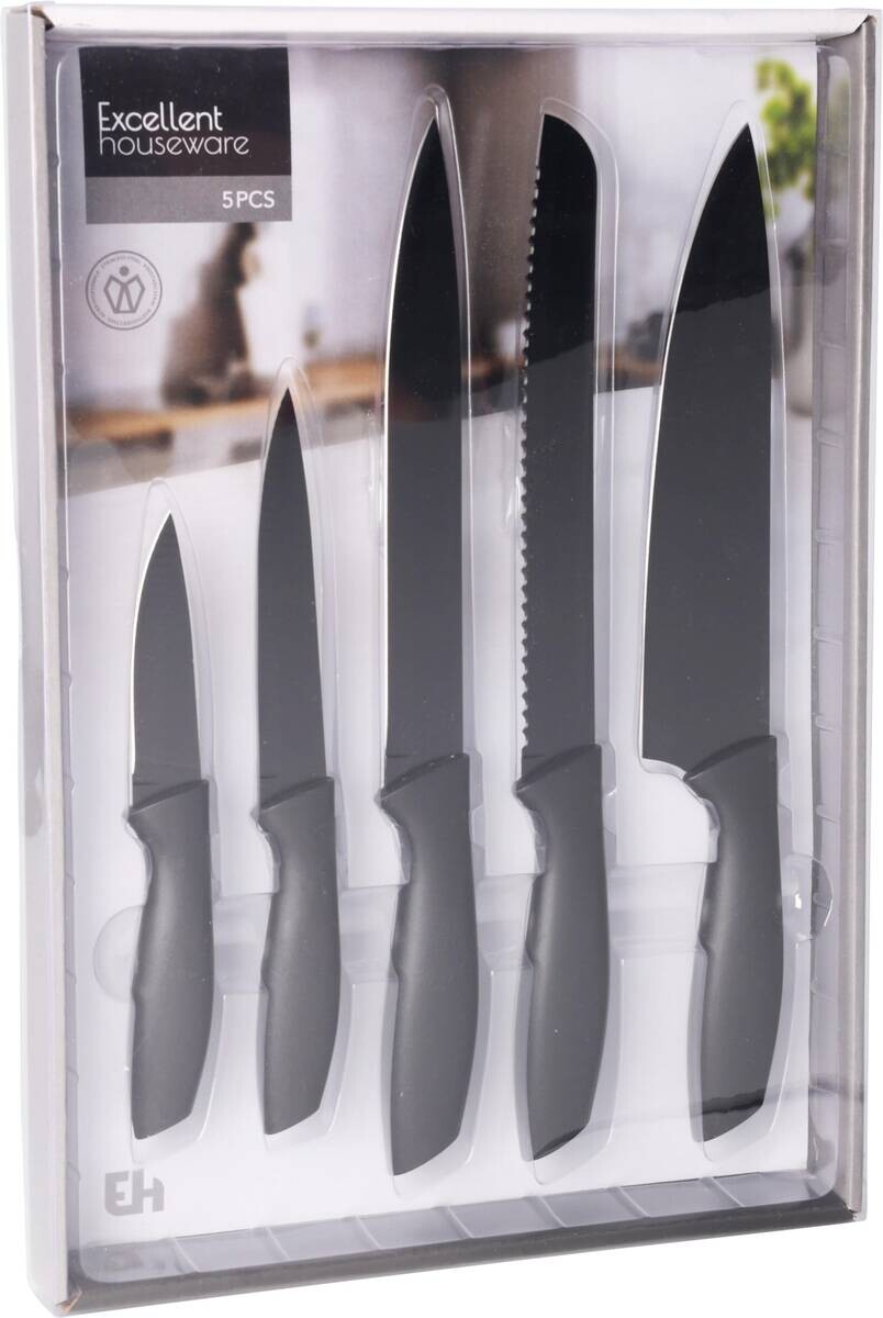 Messerset schwarz Polypropylen 5 tlg.