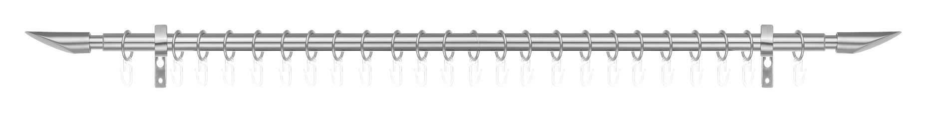 LICHTBLICK Gardinenstange Lipstick Chrom Metall D: ca. 2 cm ausziehbar von ca. 130 bis 240 cm 1.0 Läufe