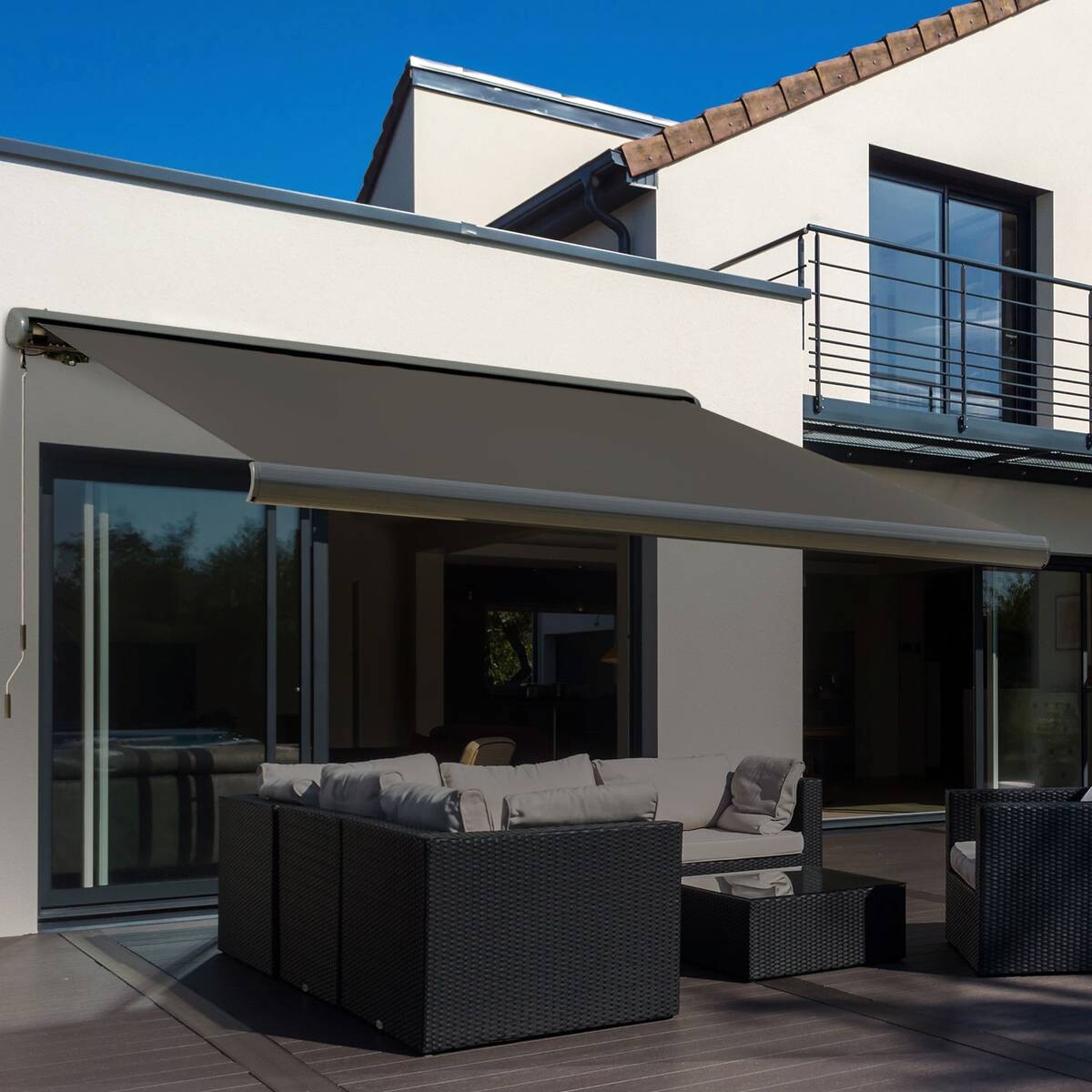 Outsunny Elektrische Markise dunkelgrau B/L: ca. 250x300 cm