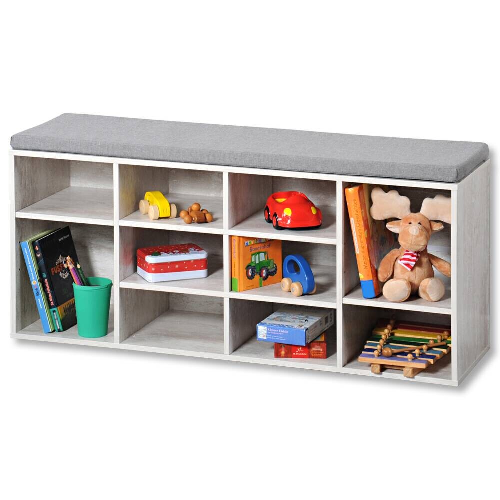 Kesper Schuhschrank mit Sitzkissen weiß Spanplatte B/H/L: ca. 29,5x48x103,5 cm Kesper Schuhschrank mit Sitzkissen weiß Spanplatte B/H/L: ca. 29,5x48x103,5 cm