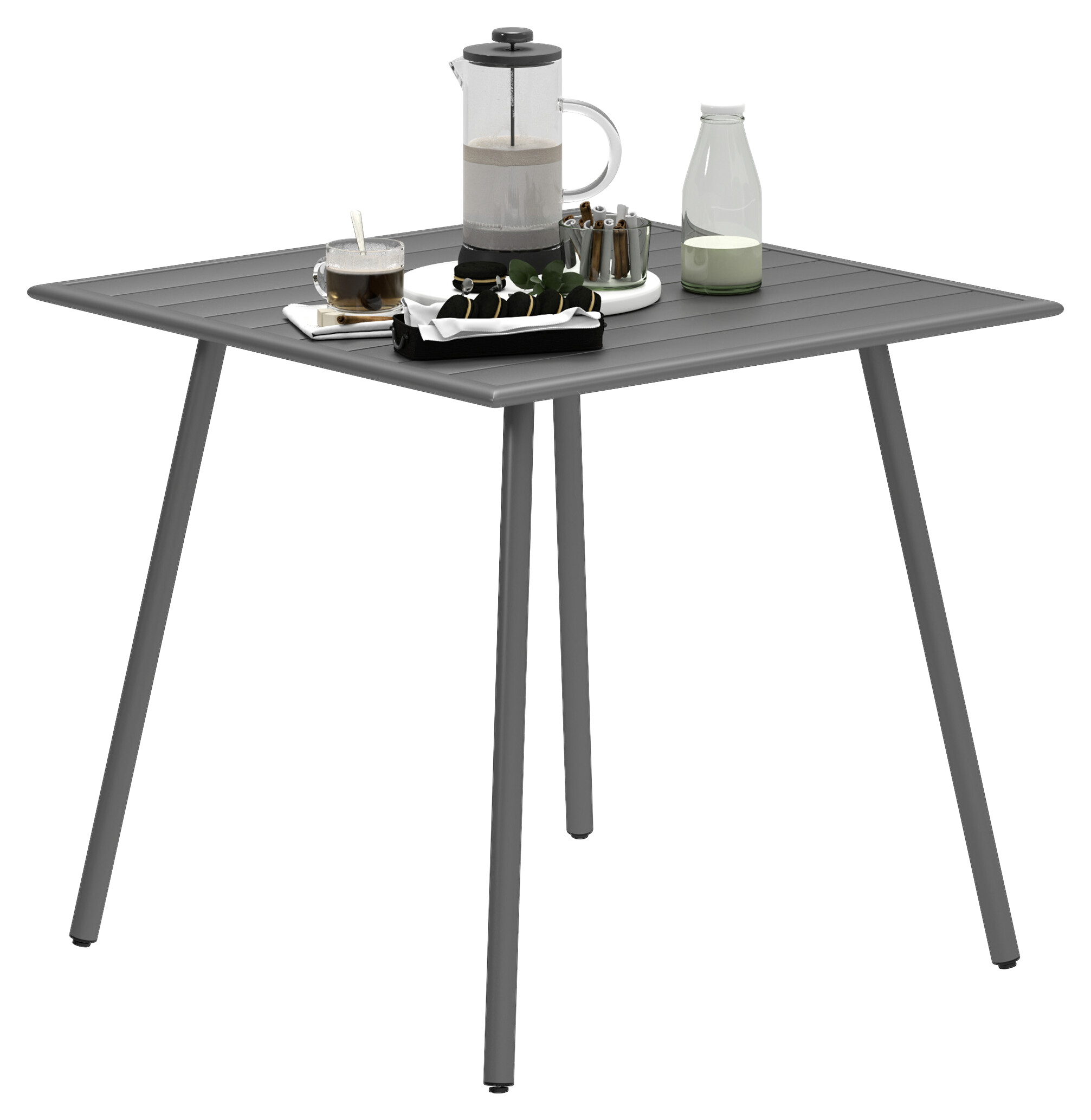 Outsunny Gartentisch grau Stahl B/H/L: ca. 80x74x80 cm