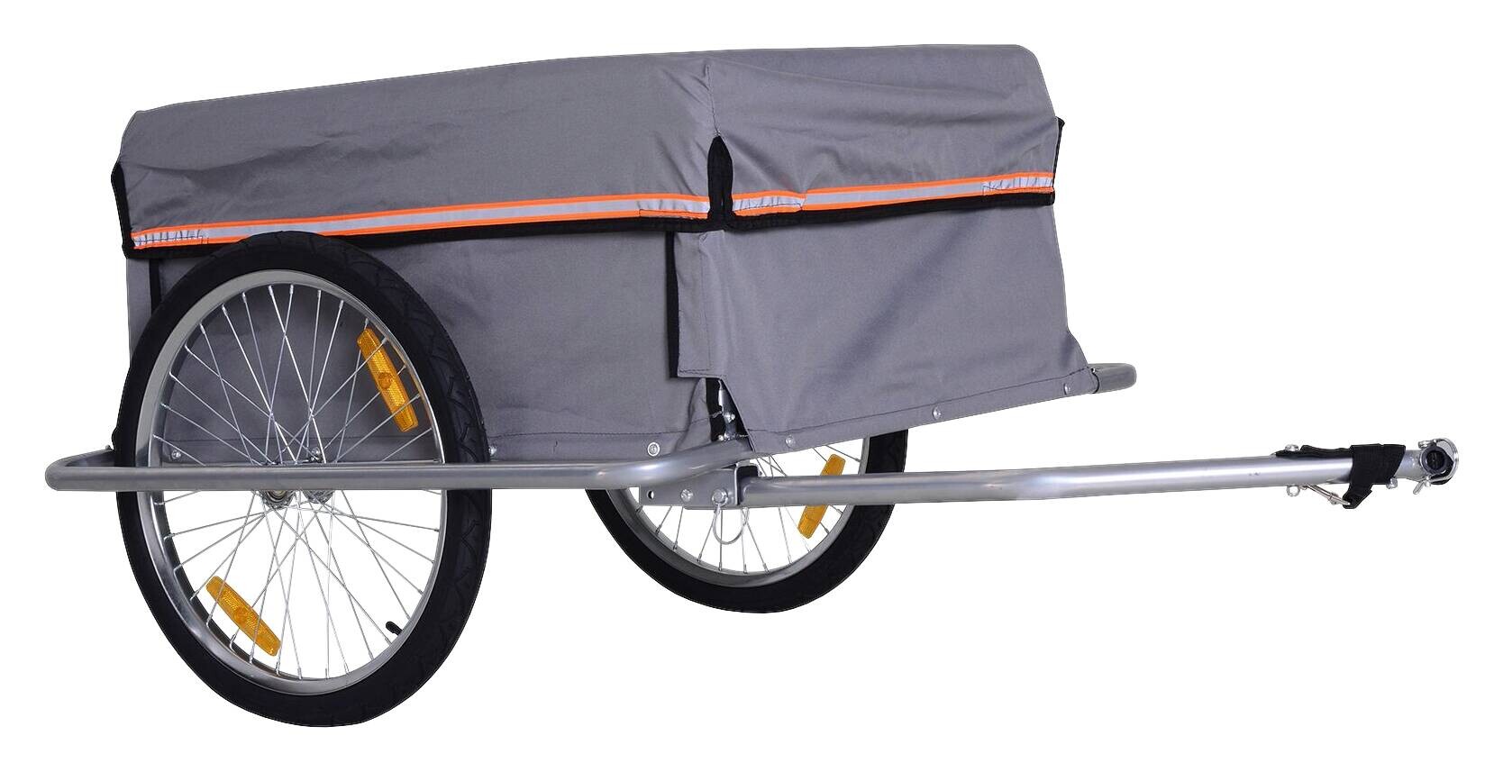 HOMCOM Fahrradanhänger grau grau B/H/L: ca. 88x140x60 cm