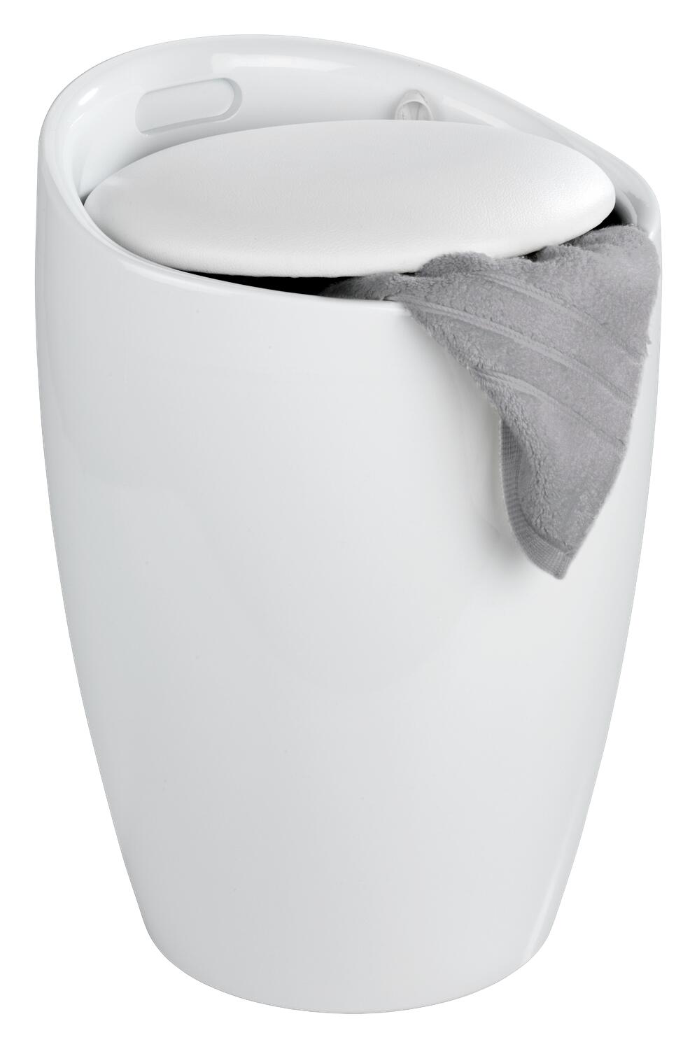 Badhocker weiß Kunststoff B/H/T: ca. 36x50,5x36 cm