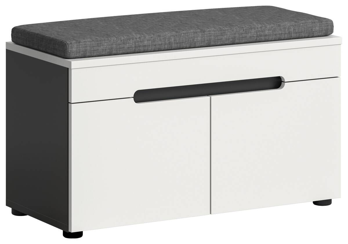 Sitzbank Canu basaltgrau Nachbildung weiß B/H/T: ca. 80x45x37 cm