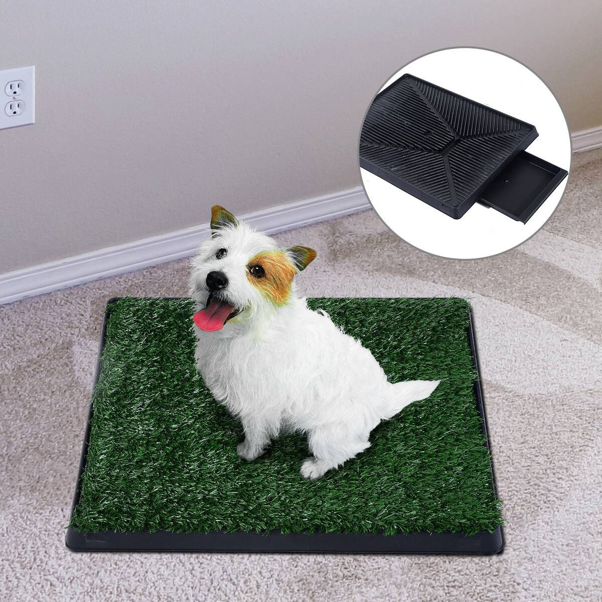 PawHut Welpentoilette grün Kunststoff B/H/L: ca. 63x6x51 cm