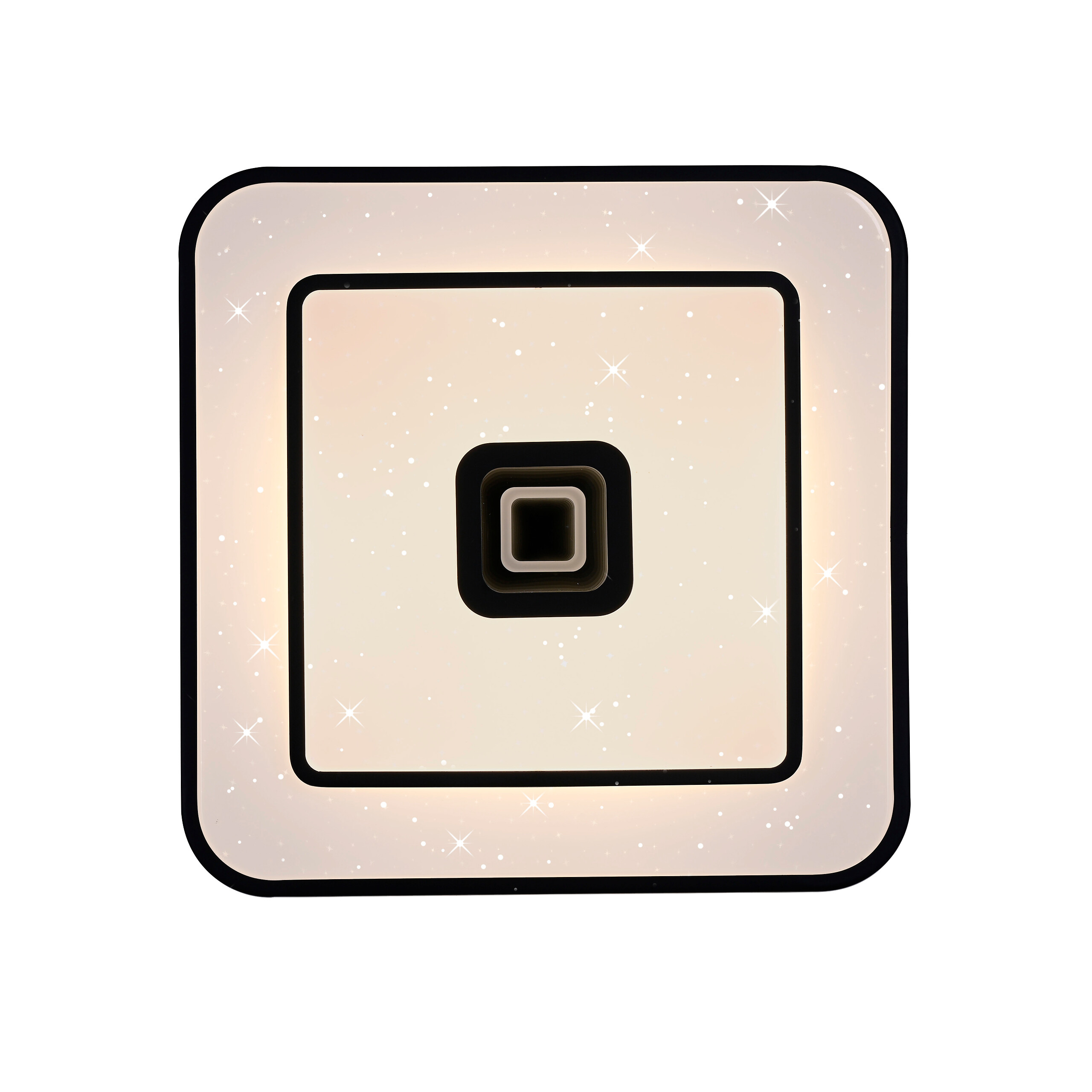 Just Light LED-Deckenleuchte Turanus schwarz B/H/L: ca. 48x7,5x48 cm