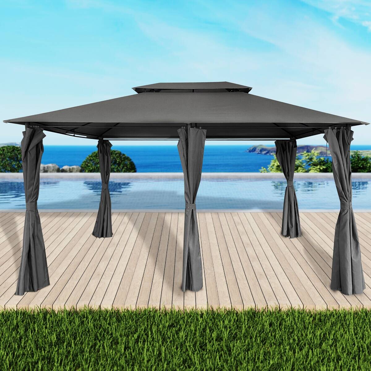 POCOline Pavillon schwarz Stahl B/H/L: ca. 400x270x300 cm