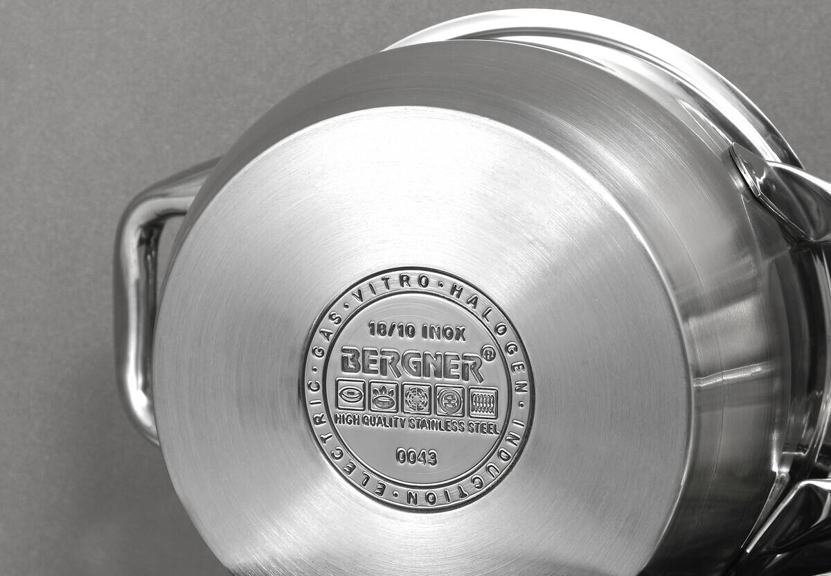 BERGNER Topfset Gourmet silber Edelstahl 3 tlg.